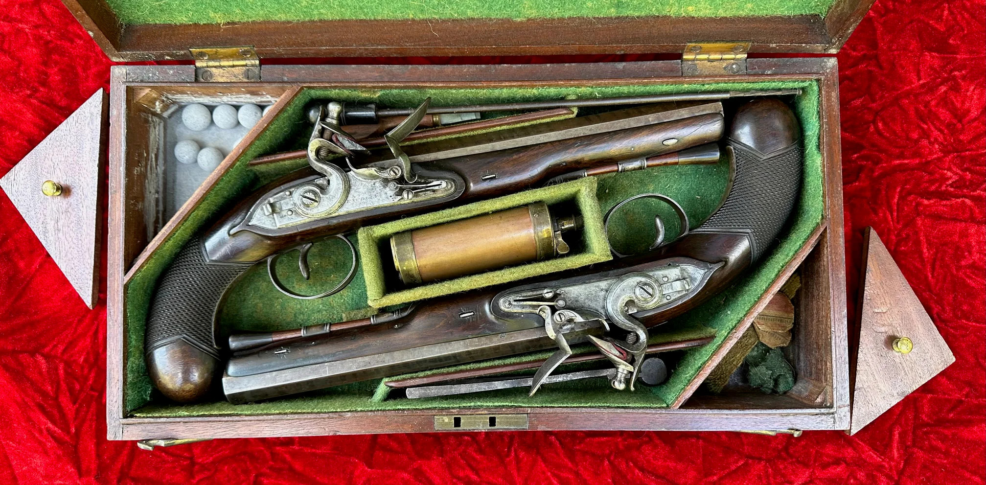 A Cased Pair of English Flintlock Dueling / Officer's Pistols by KNUBLEY, LONDON Featured on National Geographic Channel's TV SHOW LORDS OF WAR - Image 5