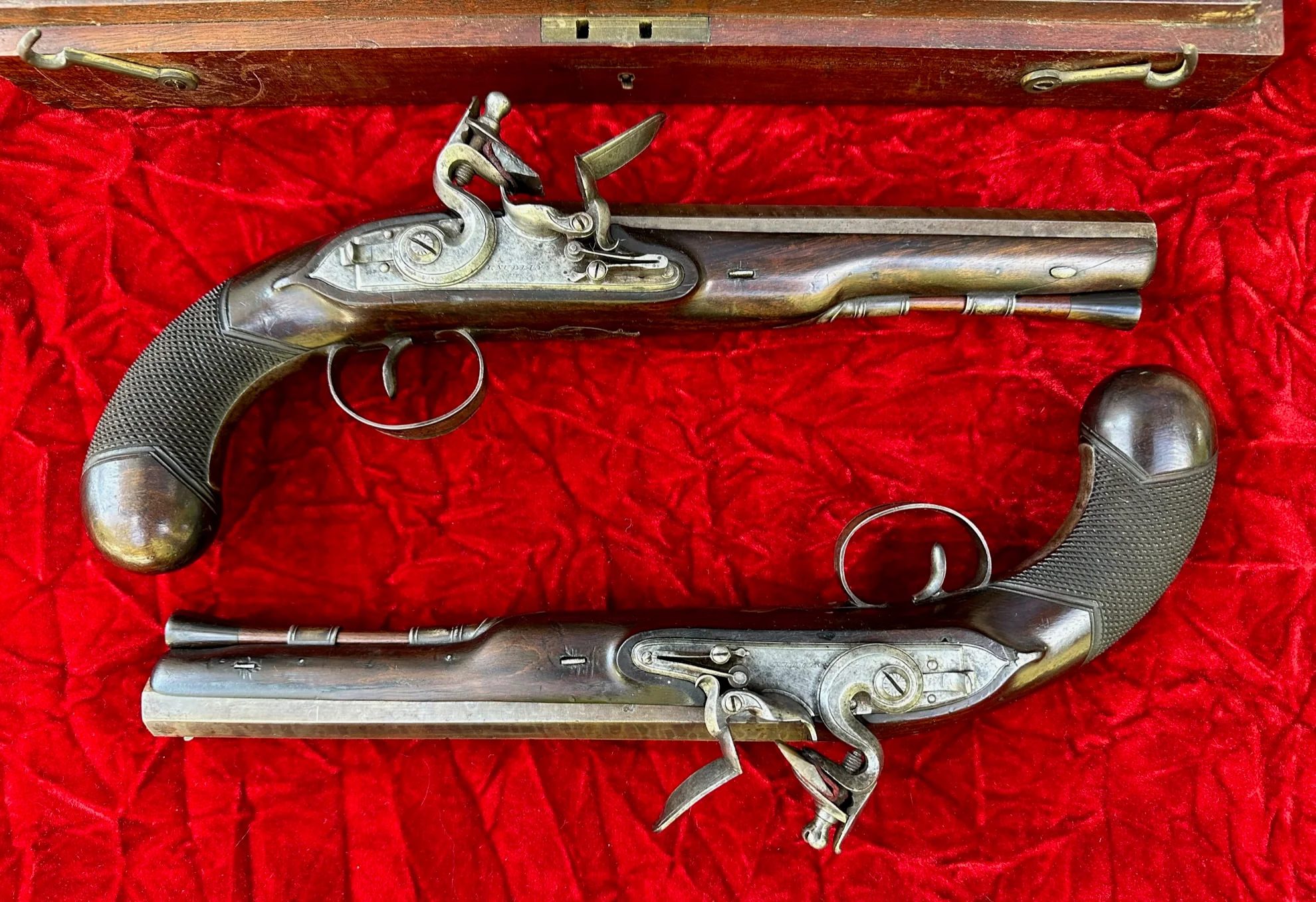 A Cased Pair of English Flintlock Dueling / Officer's Pistols by KNUBLEY, LONDON Featured on National Geographic Channel's TV SHOW LORDS OF WAR - Image 9