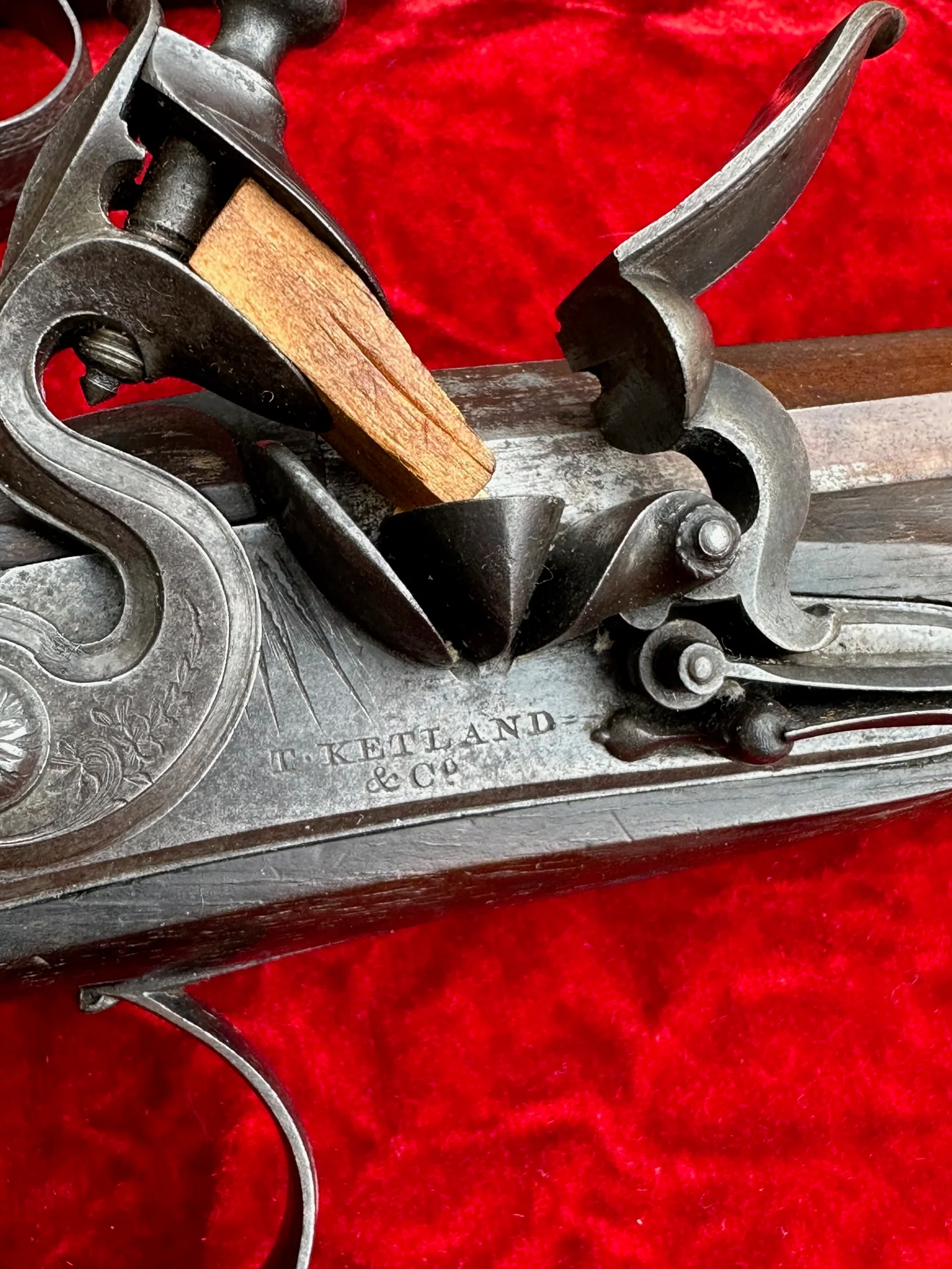 A Fantastic, Rare, and Beautiful Cased Pair of English Flintlock Dueling Pistols by T. KETLAND & Co., LONDON - Image 31