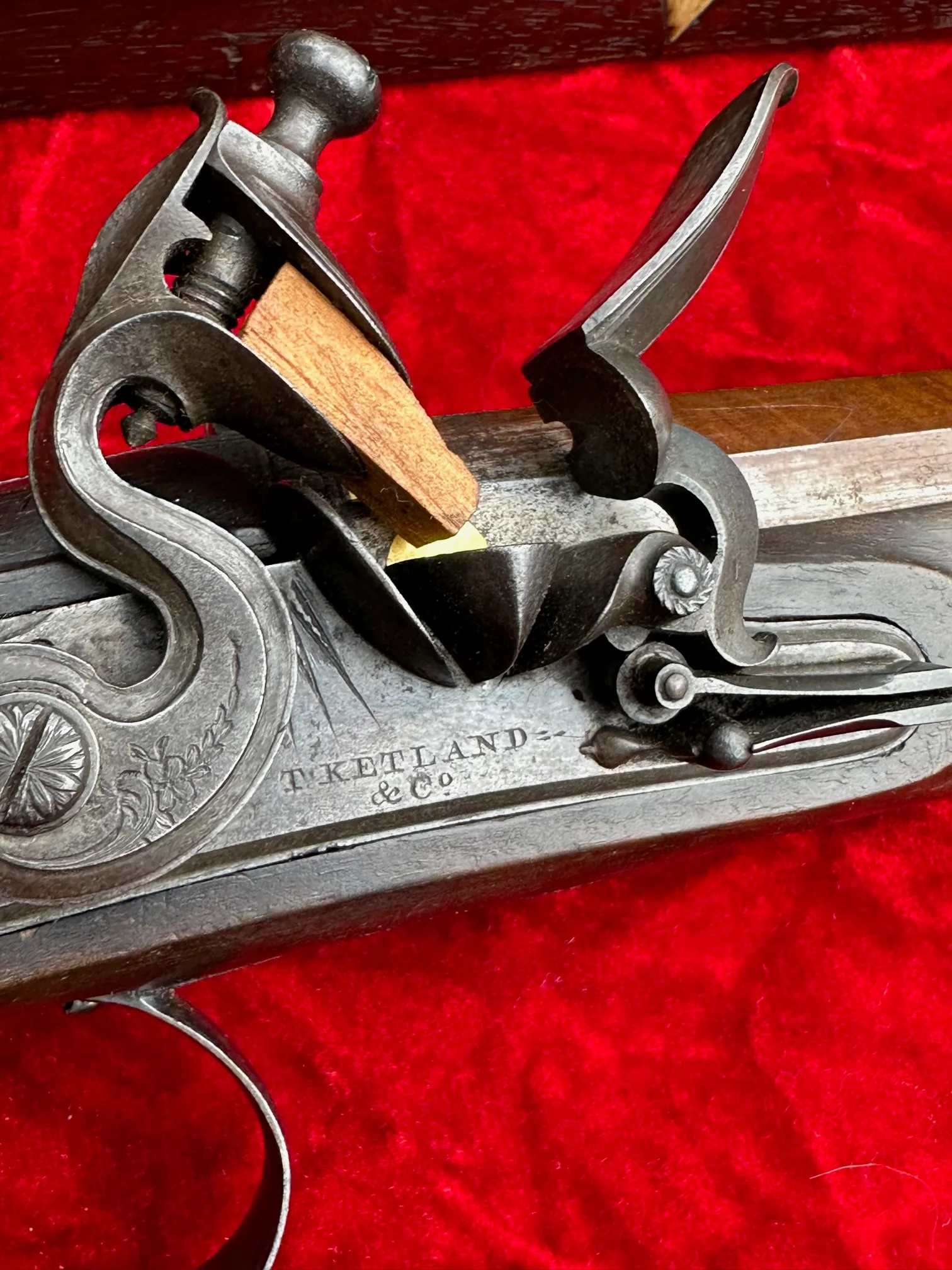 A Fantastic, Rare, and Beautiful Cased Pair of English Flintlock Dueling Pistols by T. KETLAND & Co., LONDON - Image 33