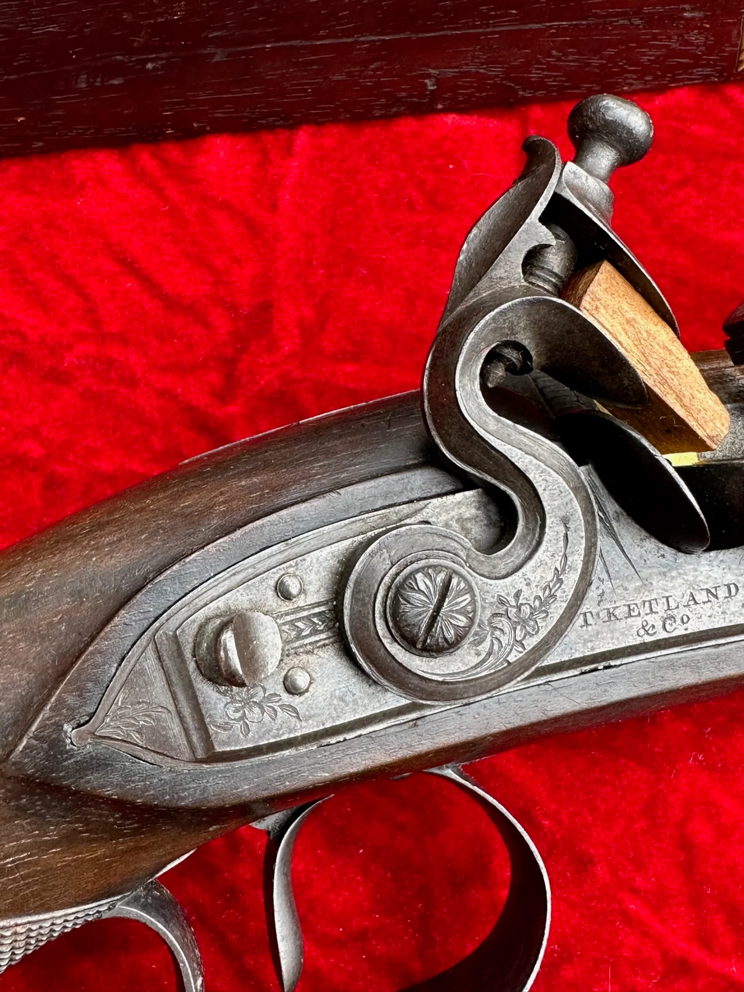A Fantastic, Rare, and Beautiful Cased Pair of English Flintlock Dueling Pistols by T. KETLAND & Co., LONDON - Image 34