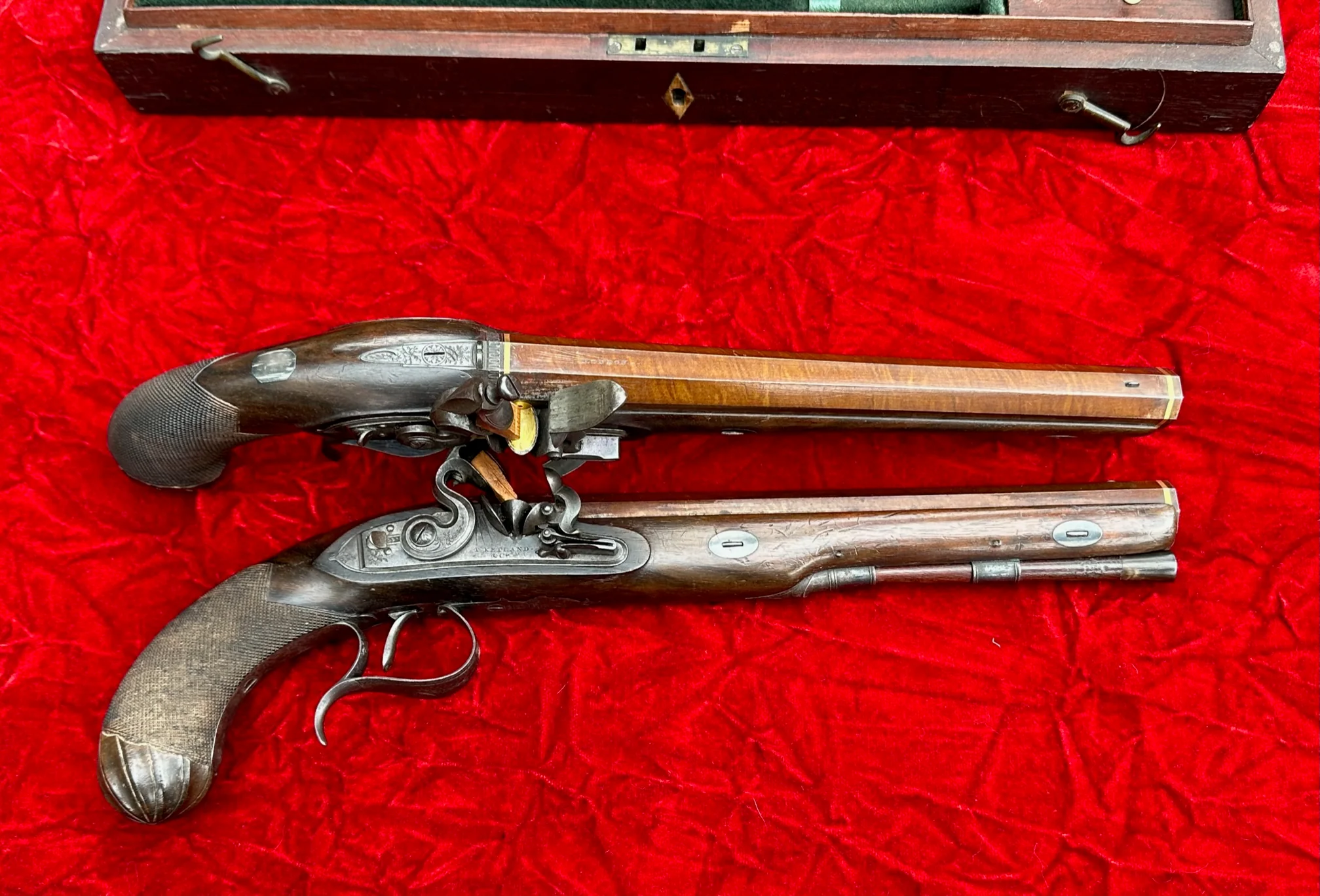 A Fantastic, Rare, and Beautiful Cased Pair of English Flintlock Dueling Pistols by T. KETLAND & Co., LONDON - Image 37