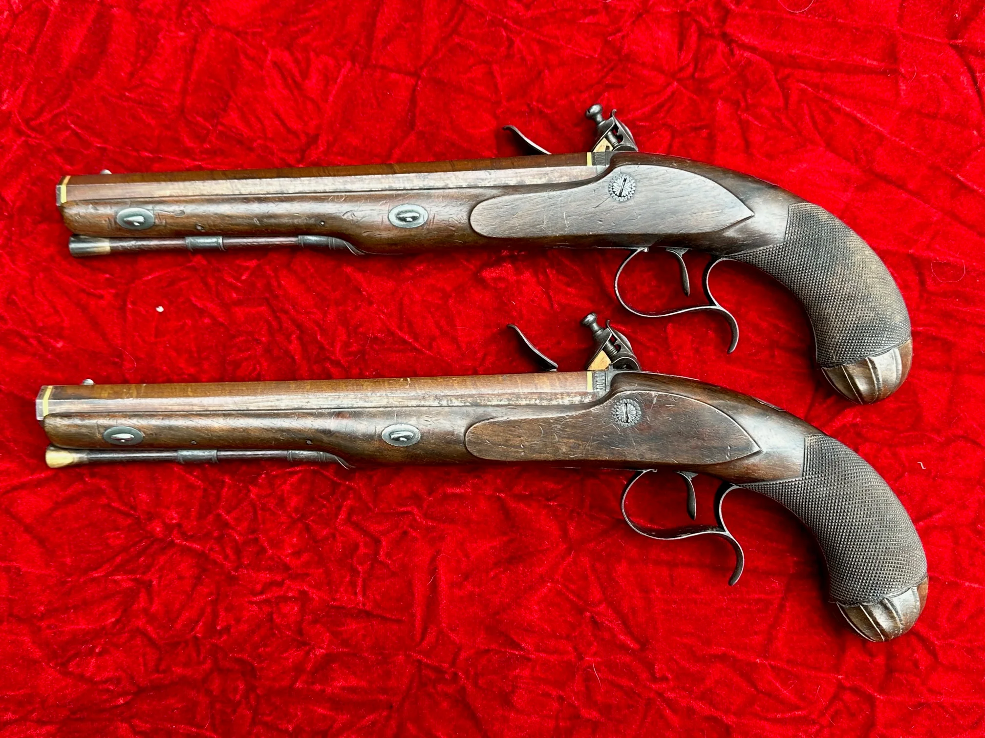 A Fantastic, Rare, and Beautiful Cased Pair of English Flintlock Dueling Pistols by T. KETLAND & Co., LONDON - Image 43