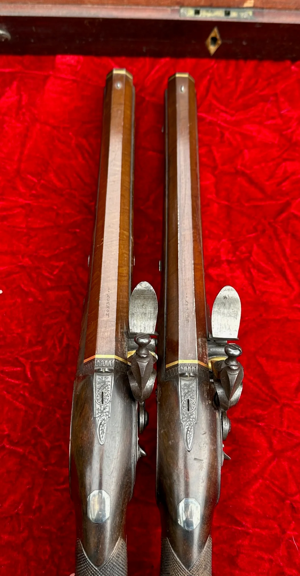 A Fantastic, Rare, and Beautiful Cased Pair of English Flintlock Dueling Pistols by T. KETLAND & Co., LONDON - Image 47