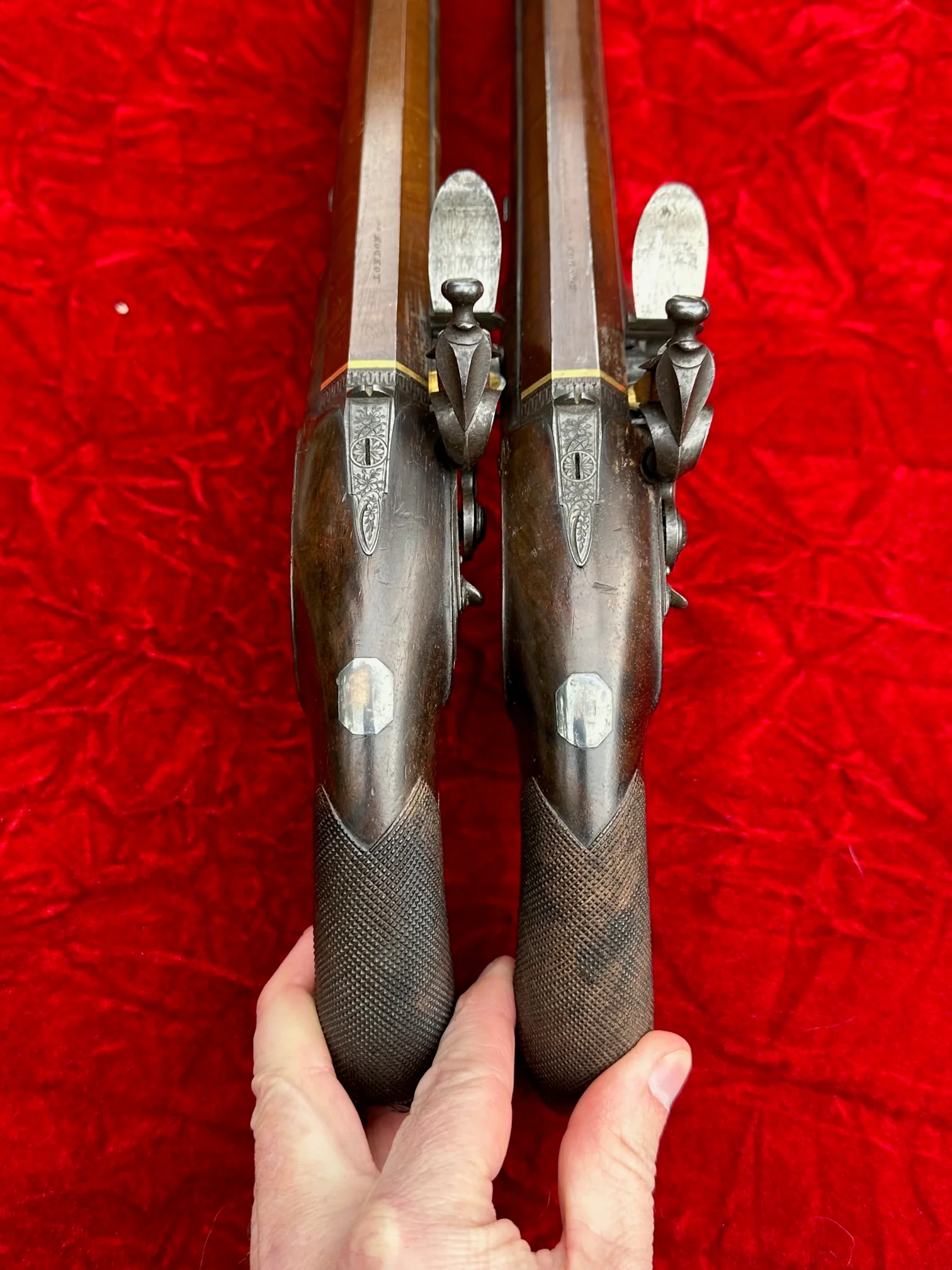 A Fantastic, Rare, and Beautiful Cased Pair of English Flintlock Dueling Pistols by T. KETLAND & Co., LONDON - Image 48
