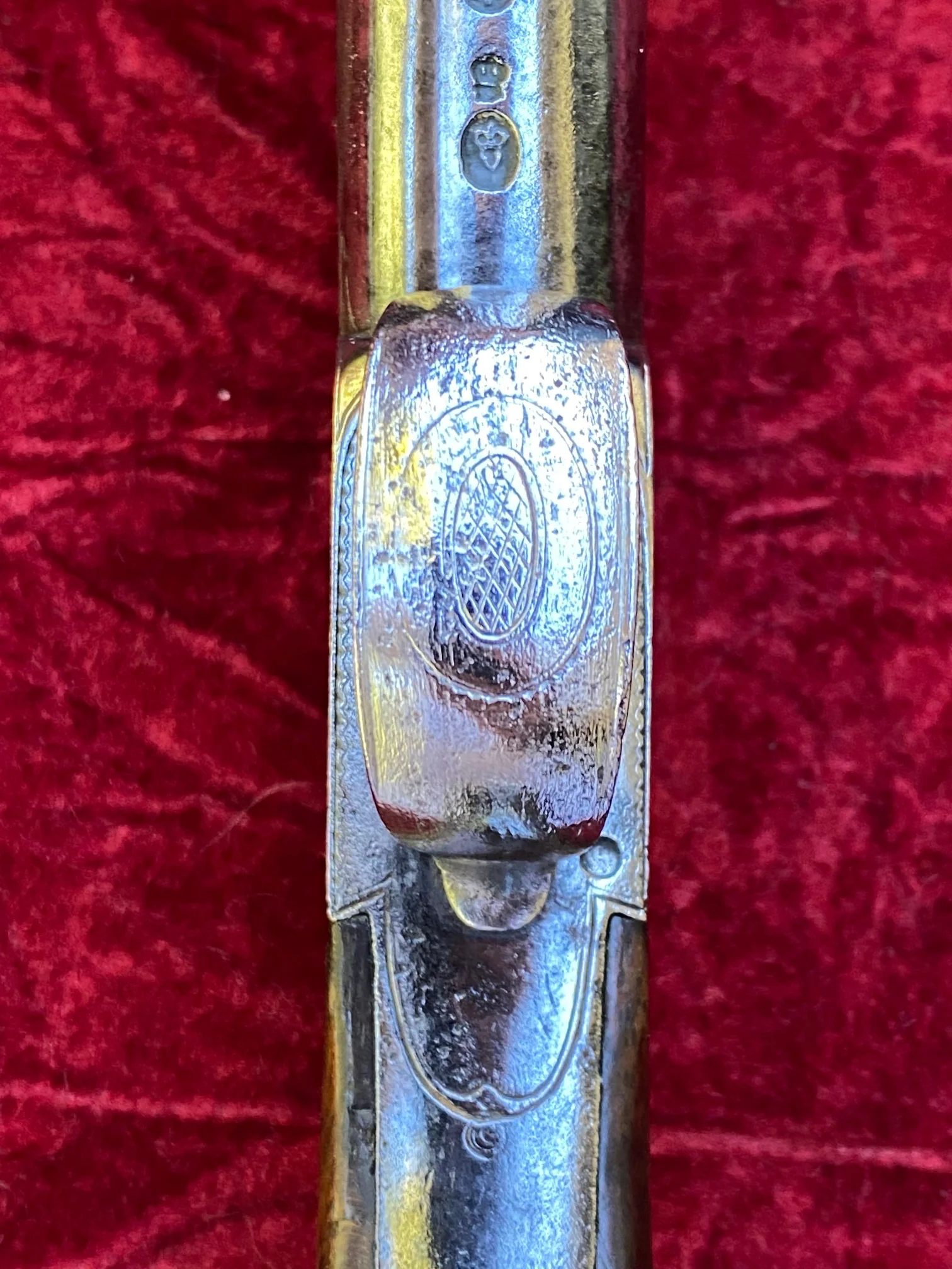 A Fantastic American Revolutionary War Period Cased Pair of English Silver Mounted Box-Lock Flintlock Cannon Barrel Pistols by GRIFFIN, LONDON - Image 31