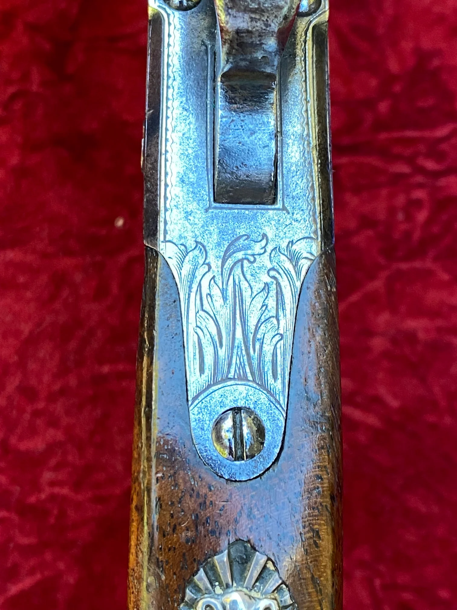 A Fantastic American Revolutionary War Period Cased Pair of English Silver Mounted Box-Lock Flintlock Cannon Barrel Pistols by GRIFFIN, LONDON - Image 40