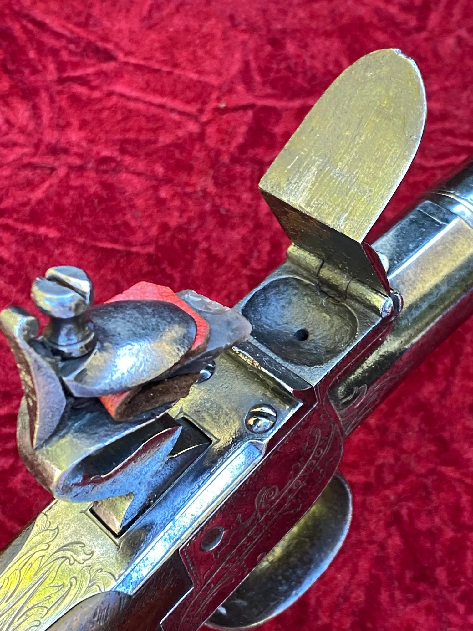 A Fantastic American Revolutionary War Period Cased Pair of English Silver Mounted Box-Lock Flintlock Cannon Barrel Pistols by GRIFFIN, LONDON - Image 41
