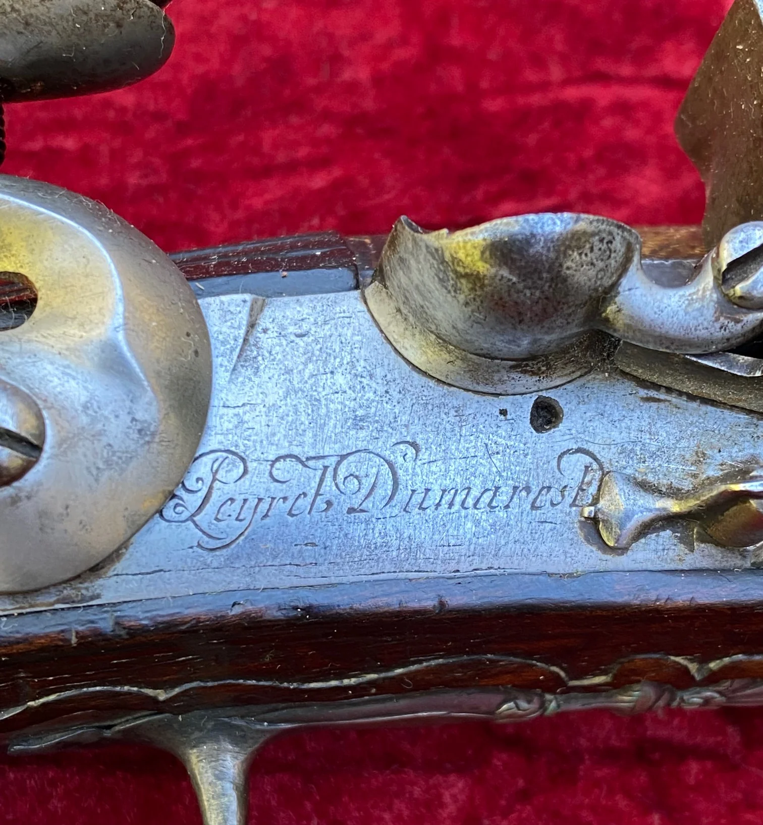 A Fantastic Revolutionary War Period Cased Pair of French Silver Mounted "Birds Head" Flintlock Pistols by PEYRET - DUMAREST - Image 11