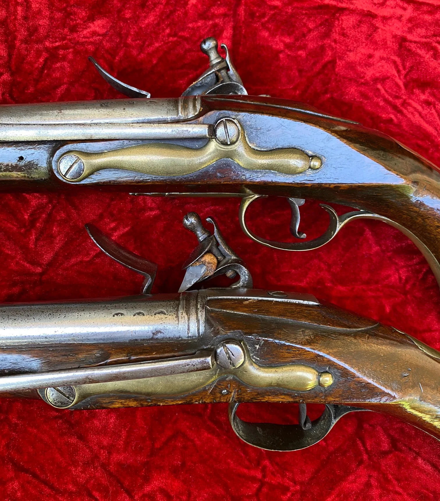 A Wonderful PAIR of French & Indian War - American Revolutionary War Period British Military Heavy Dragoon Style Merchant Marine, Militia or Volunteer Regiment Flintlock Pistol, R WATKIN, LONDON - Image 15