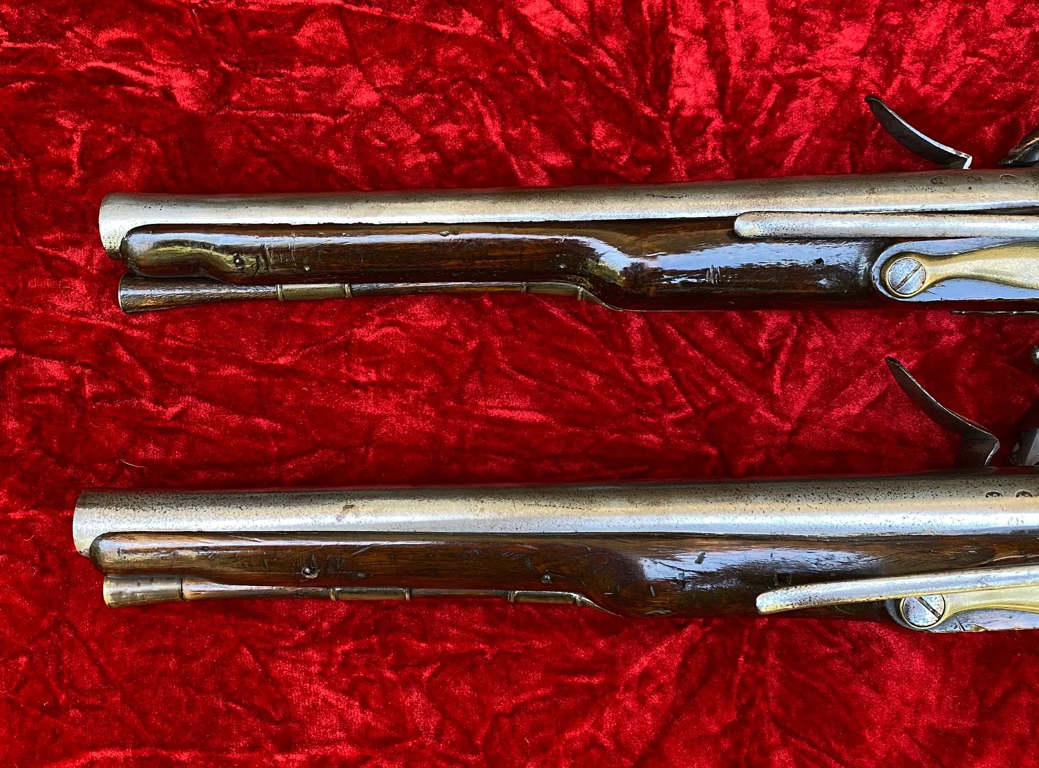 A Wonderful PAIR of French & Indian War - American Revolutionary War Period British Military Heavy Dragoon Style Merchant Marine, Militia or Volunteer Regiment Flintlock Pistol, R WATKIN, LONDON - Image 16