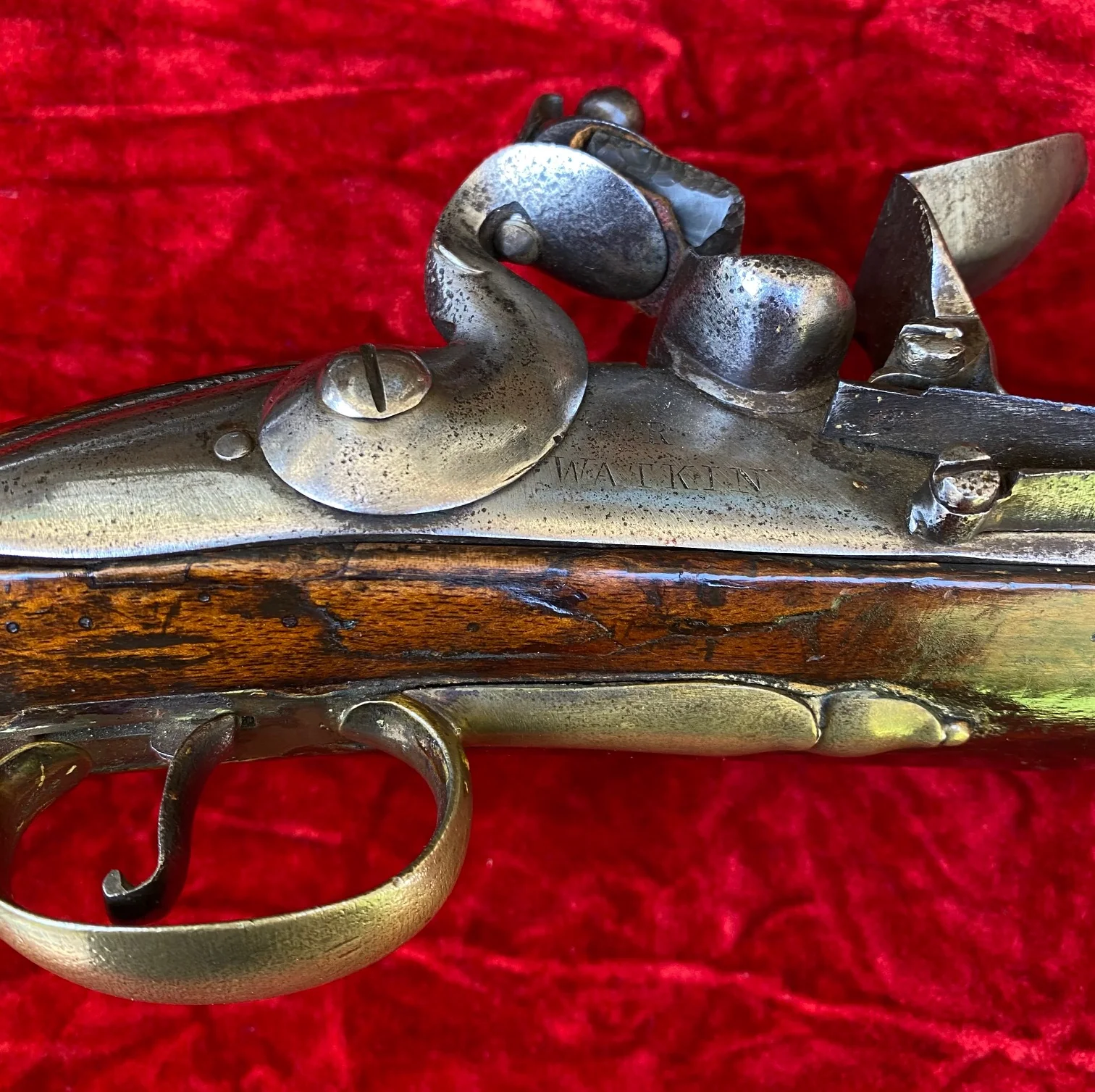 A Wonderful PAIR of French & Indian War - American Revolutionary War Period British Military Heavy Dragoon Style Merchant Marine, Militia or Volunteer Regiment Flintlock Pistol, R WATKIN, LONDON - Image 26