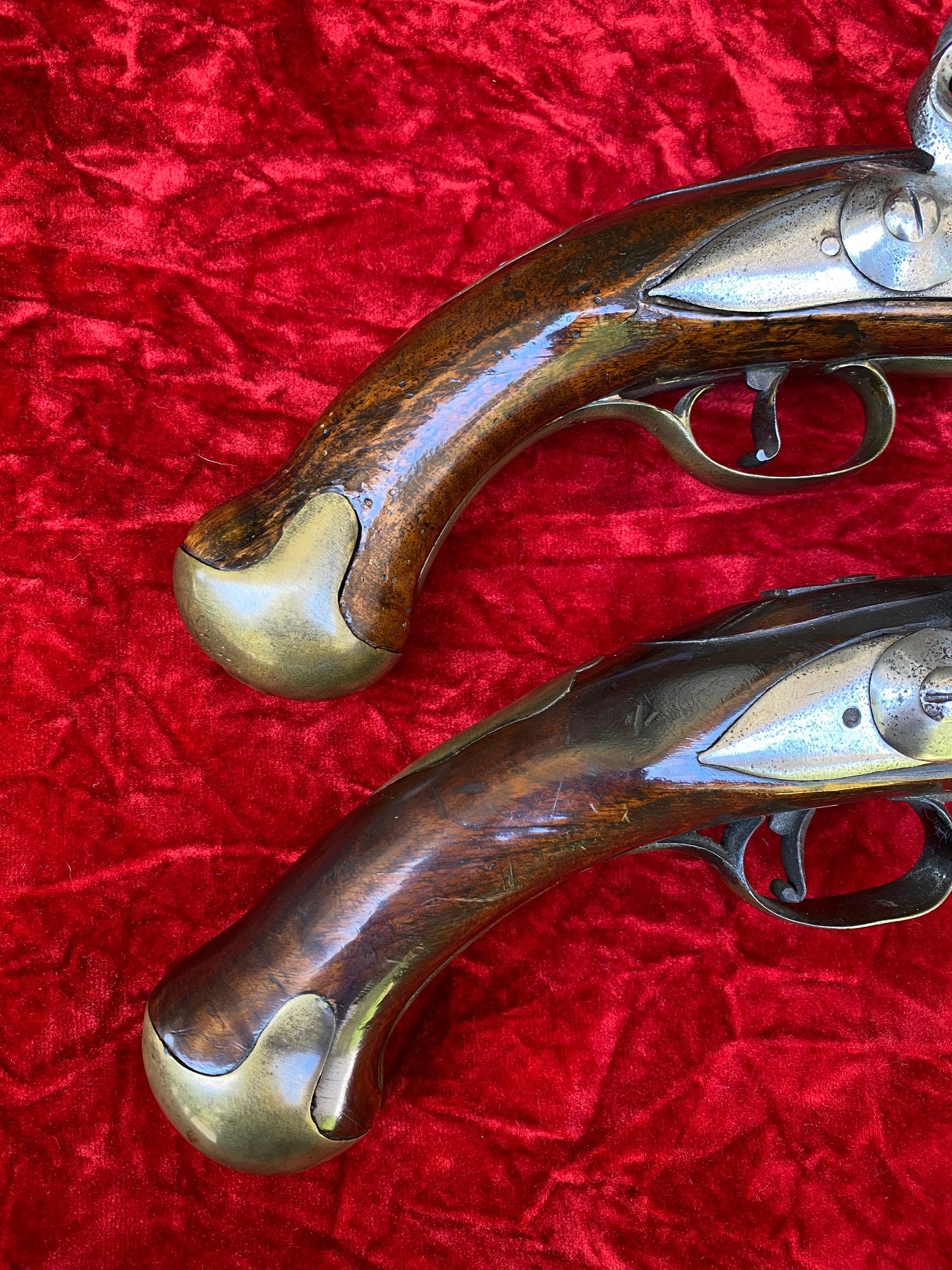 A Wonderful PAIR of French & Indian War - American Revolutionary War Period British Military Heavy Dragoon Style Merchant Marine, Militia or Volunteer Regiment Flintlock Pistol, R WATKIN, LONDON - Image 7