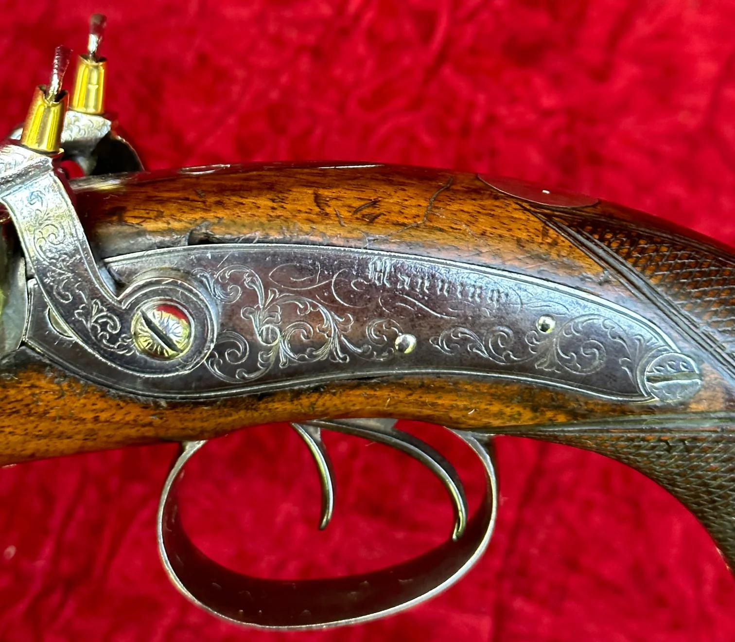 A Good (Restored) English Side-by-Side Double-Barrel Percussion Pistol by, MANNING, TIVERTON, England - Image 12