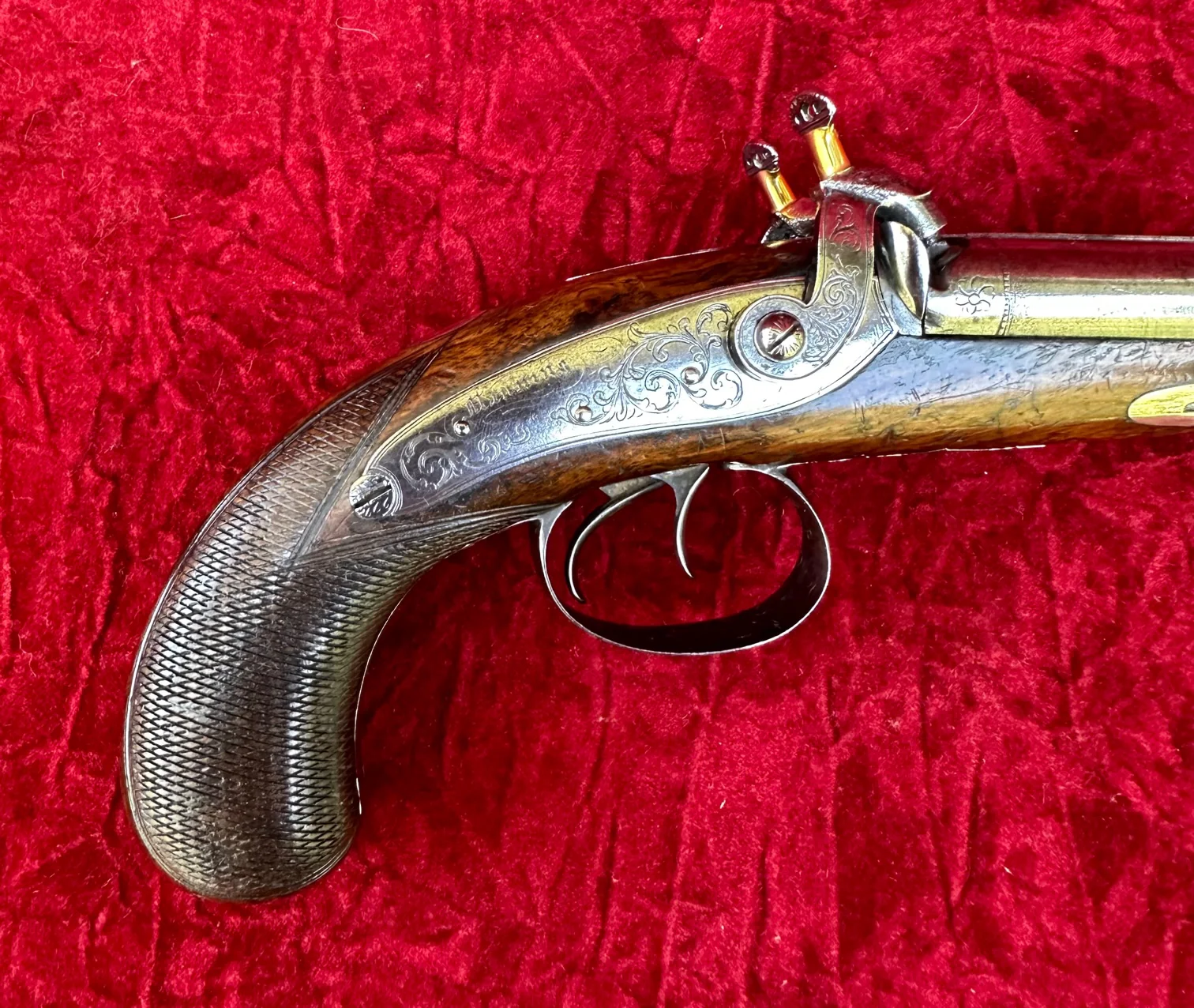 A Good (Restored) English Side-by-Side Double-Barrel Percussion Pistol by, MANNING, TIVERTON, England - Image 2