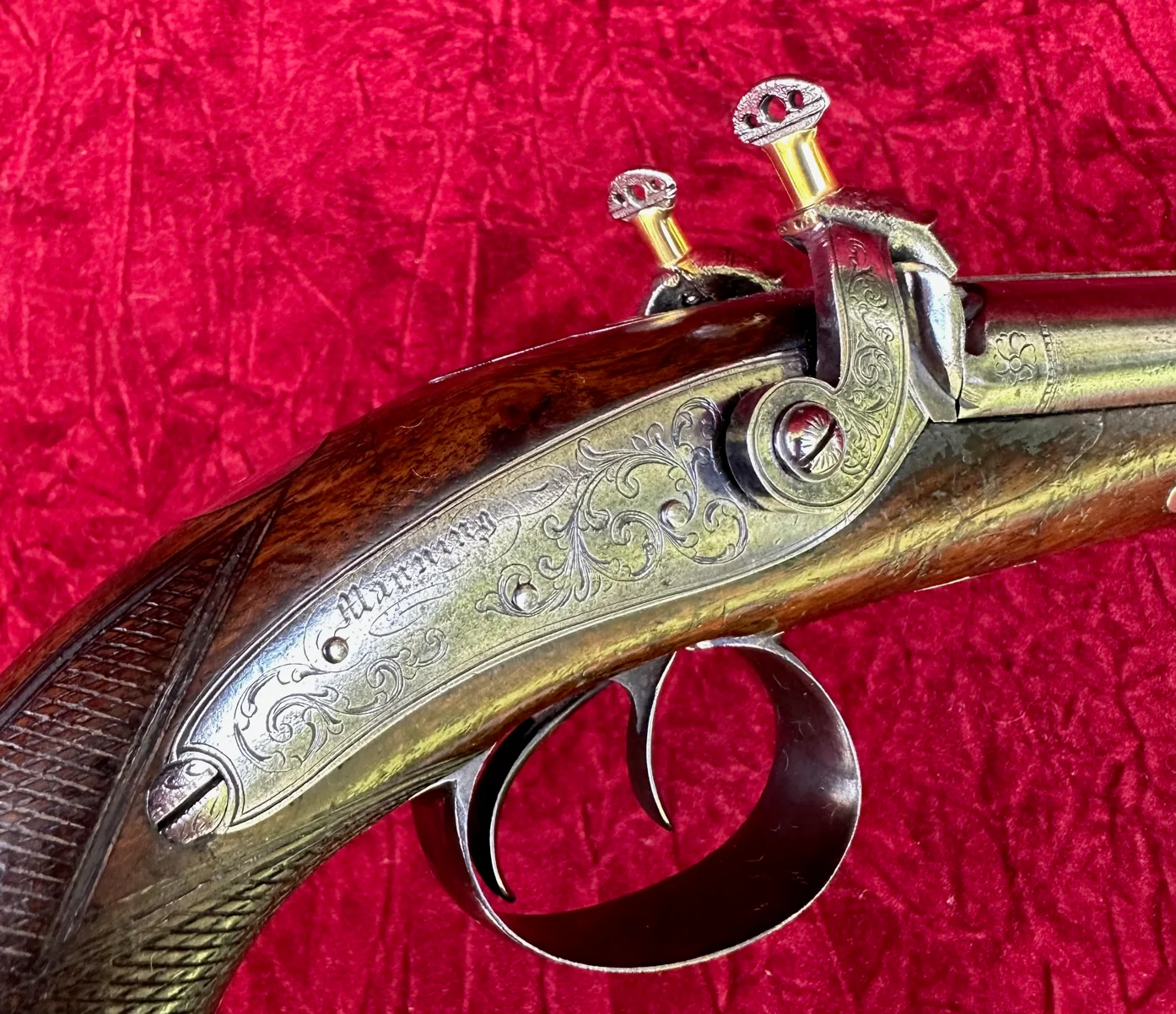 A Good (Restored) English Side-by-Side Double-Barrel Percussion Pistol by, MANNING, TIVERTON, England - Image 4