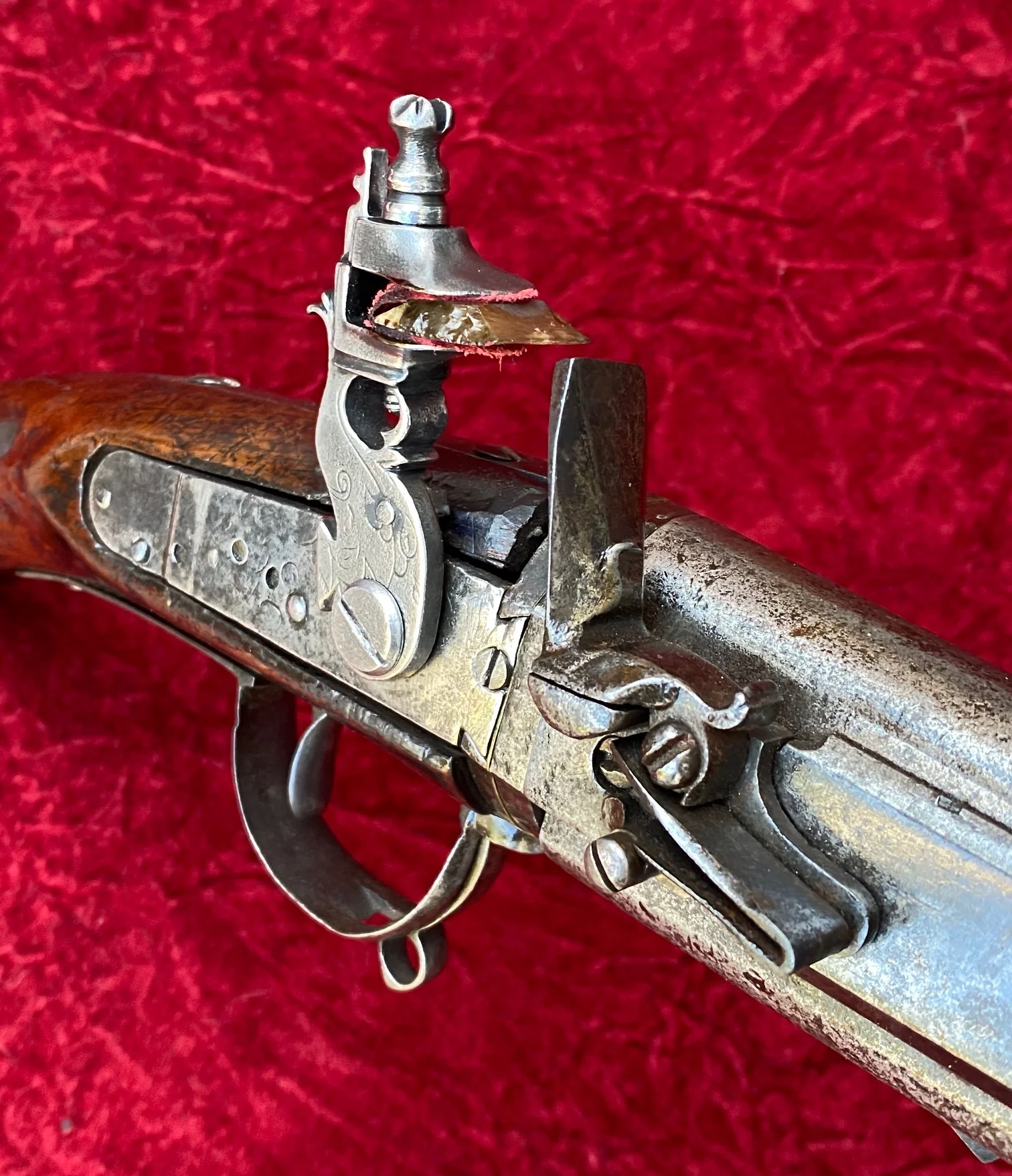 A Rare Large Antique Dutch Flintlock Wender Holster Pistol - Image 5