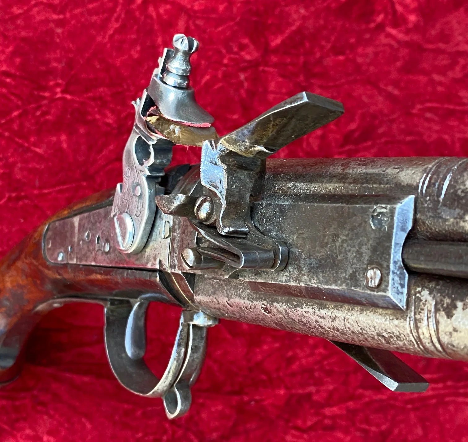 A Rare Large Antique Dutch Flintlock Wender Holster Pistol - Image 6