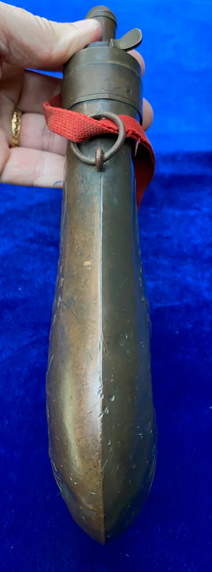 Pre Civil War U.S. Military PEACE Powder Flask - Image 6