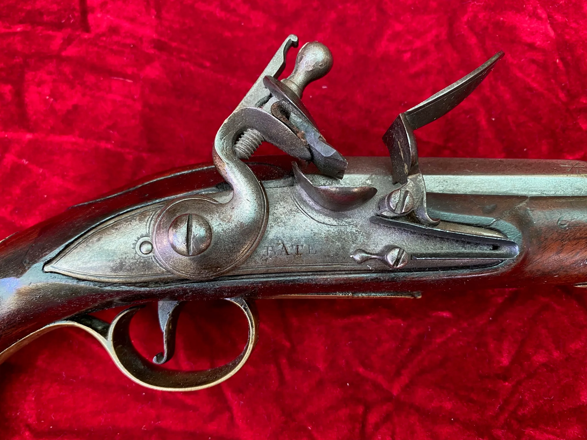 American Revolutionary War Period English Flintlock Officer's / Militia Pistol by BATE, LONDON - Image 3