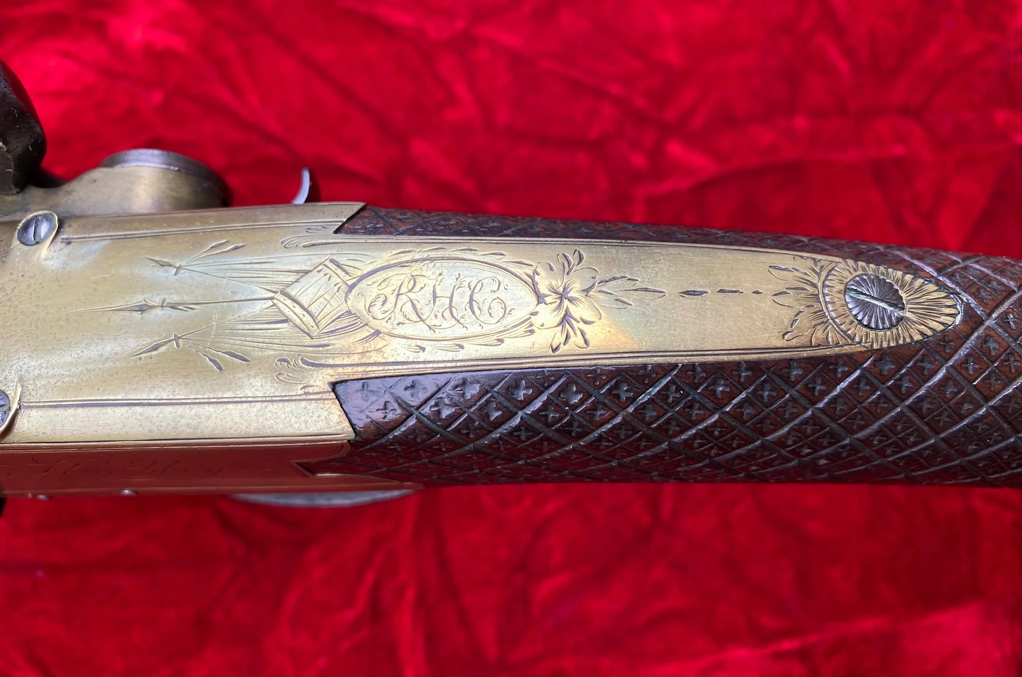 An Extremely Rare and SUBURB Revolutionary War Period British Brass Barrel Flintlock Blunderbuss with spring bayonet by KNUBLEY, LONDON - Image 19