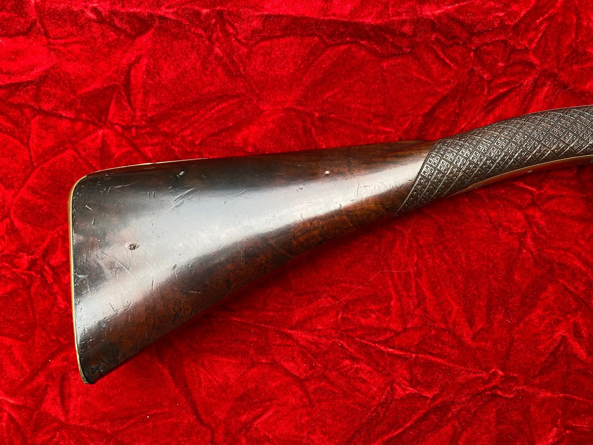 An Extremely Rare and SUBURB Revolutionary War Period British Brass Barrel Flintlock Blunderbuss with spring bayonet by KNUBLEY, LONDON - Image 4