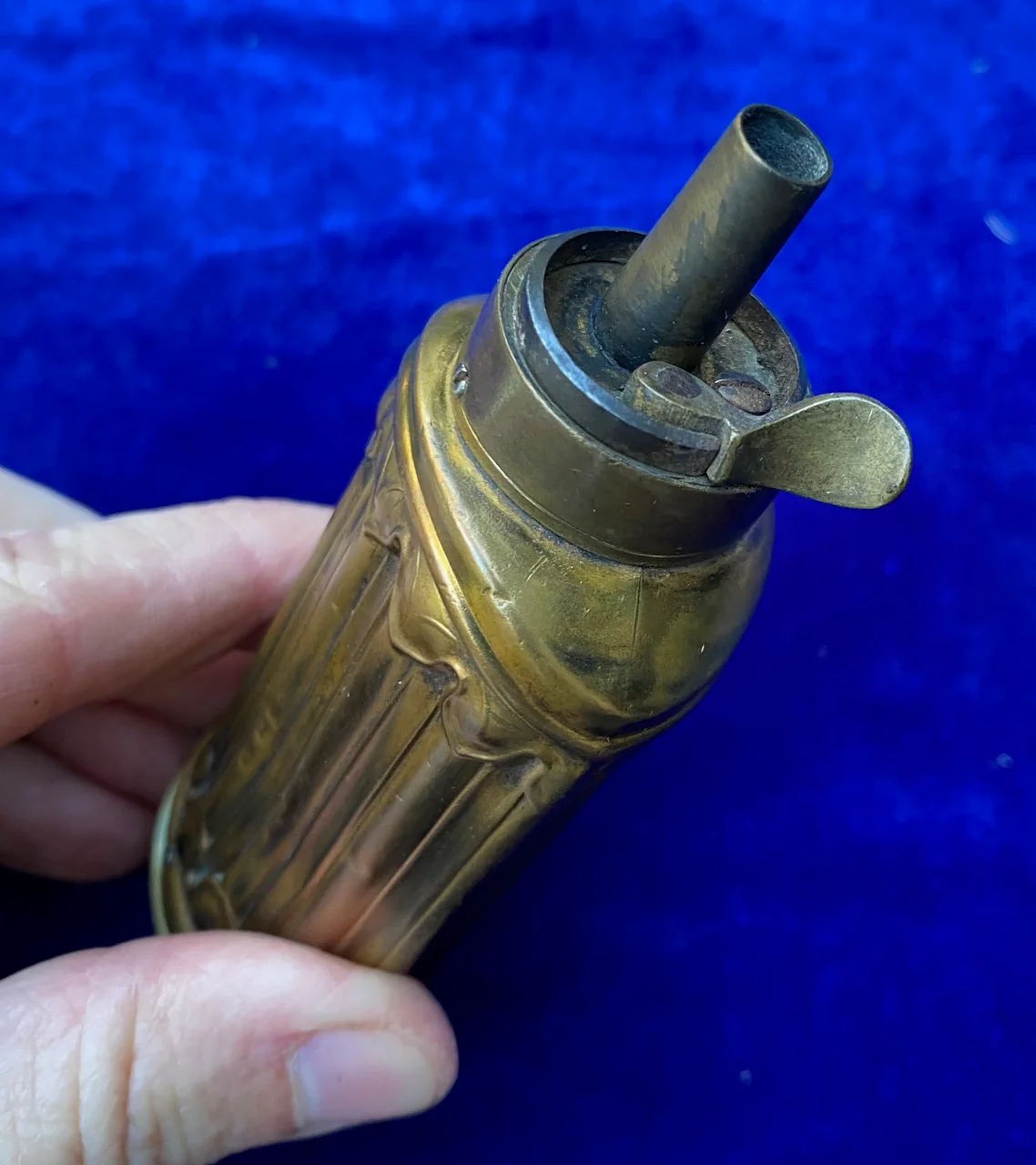 A Scarce Pistol Size 3-Way Powder Flask - Image 3