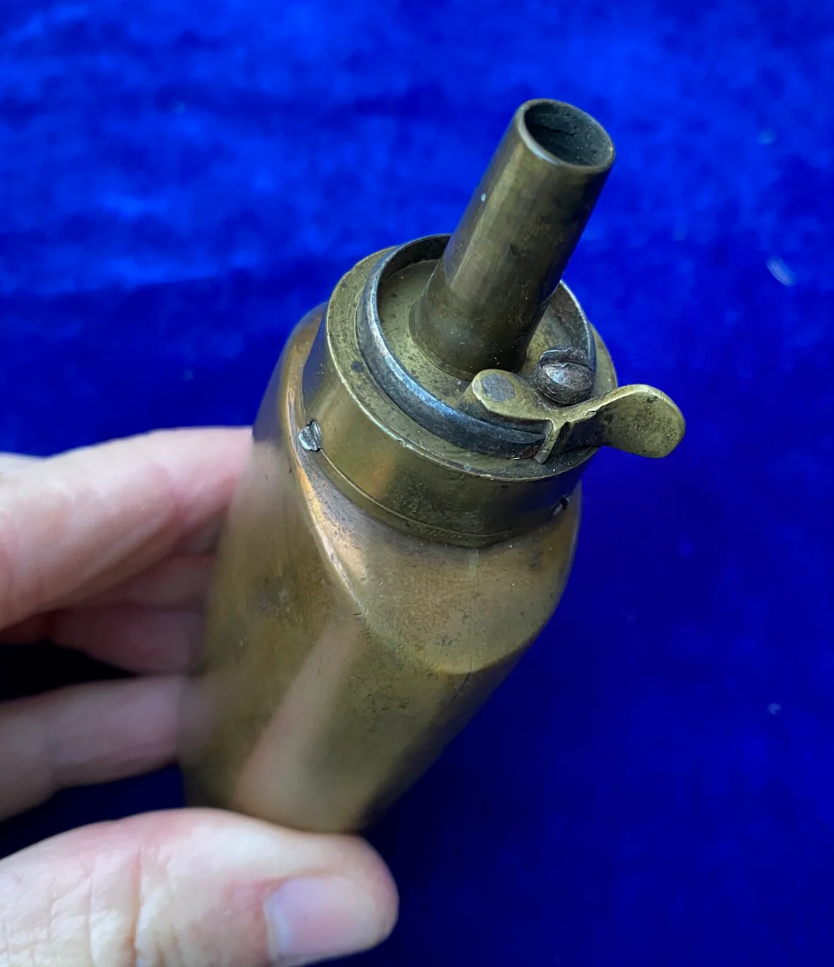 A Scarce Pistol Size 3-Way Powder Flask - Image 3