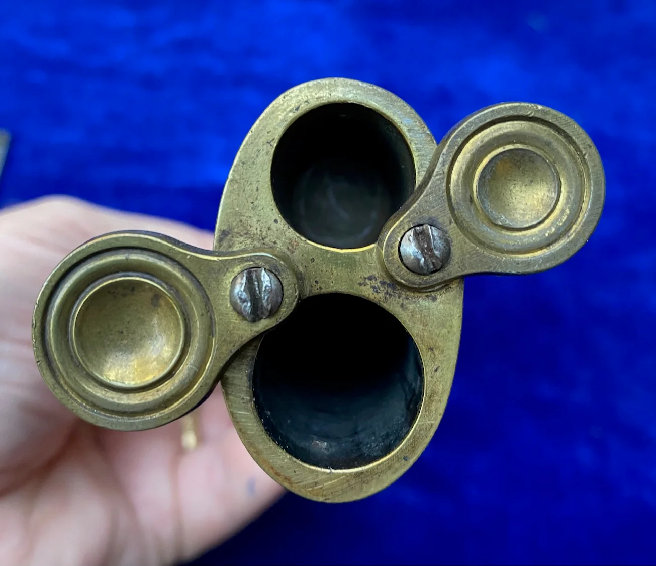 A Scarce Pistol Size 3-Way Powder Flask - Image 6
