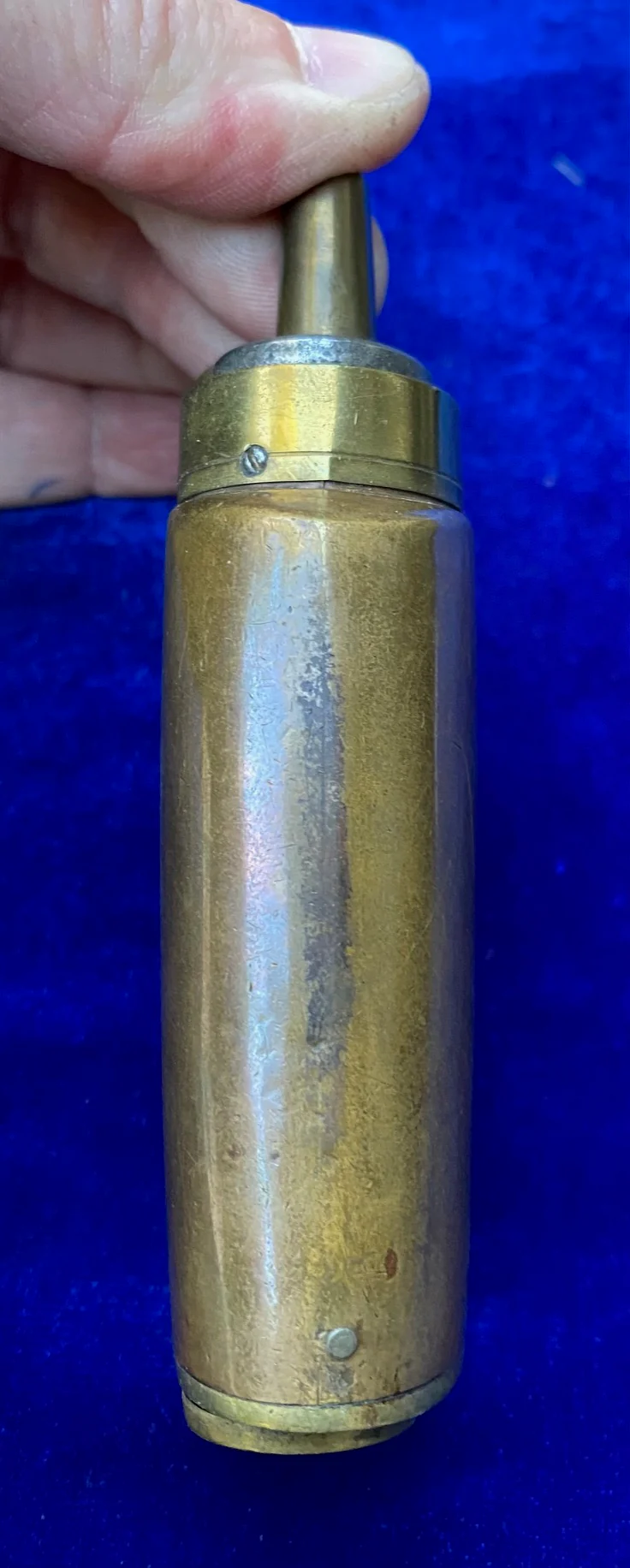 A Scarce Pistol Size 3-Way Powder Flask - Image 7