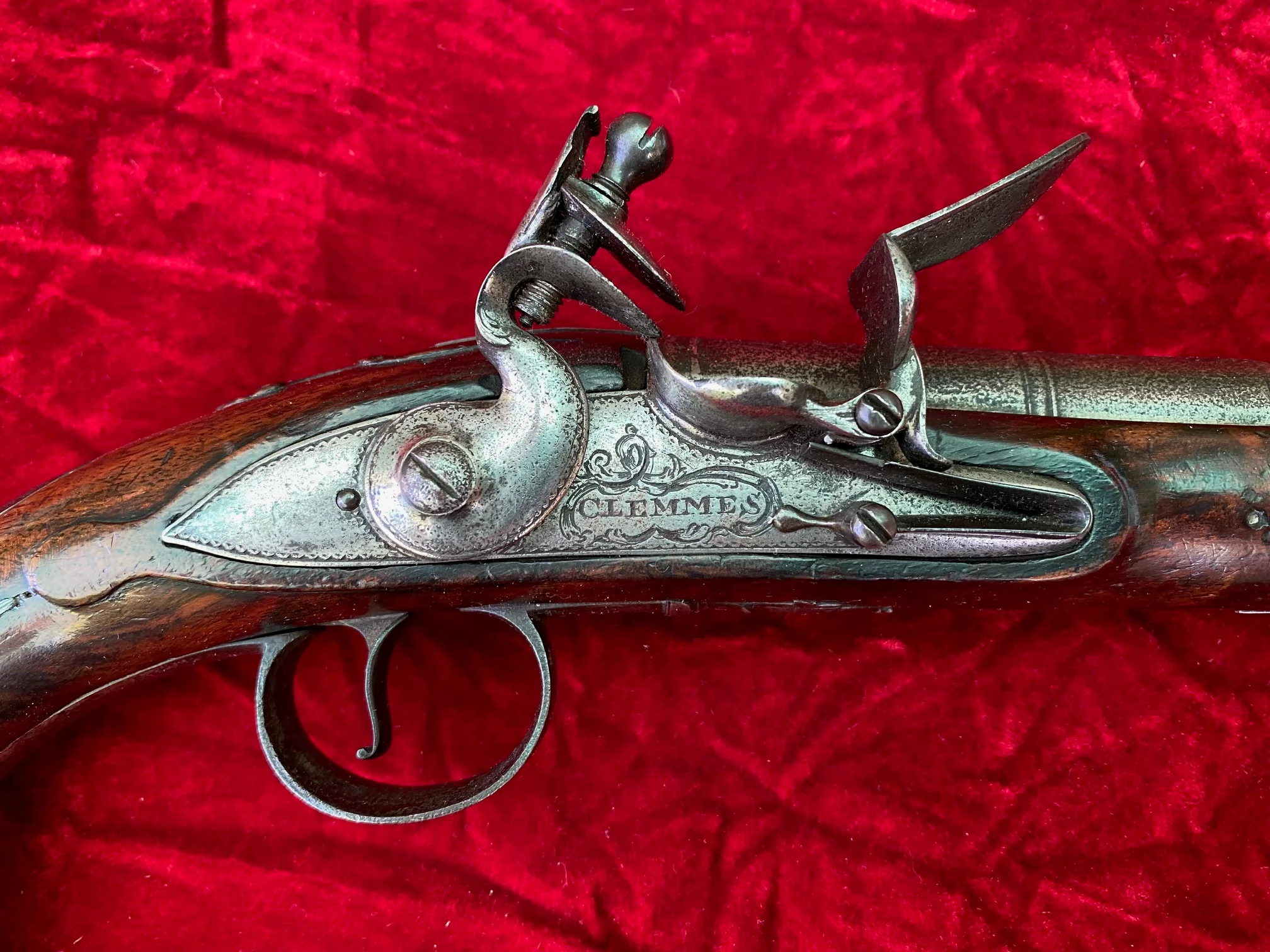 A Wonderful PAIR of English Flintlock Pistols of the American Revolutionary War Period by CLEMMES & BARBAR - Image 19