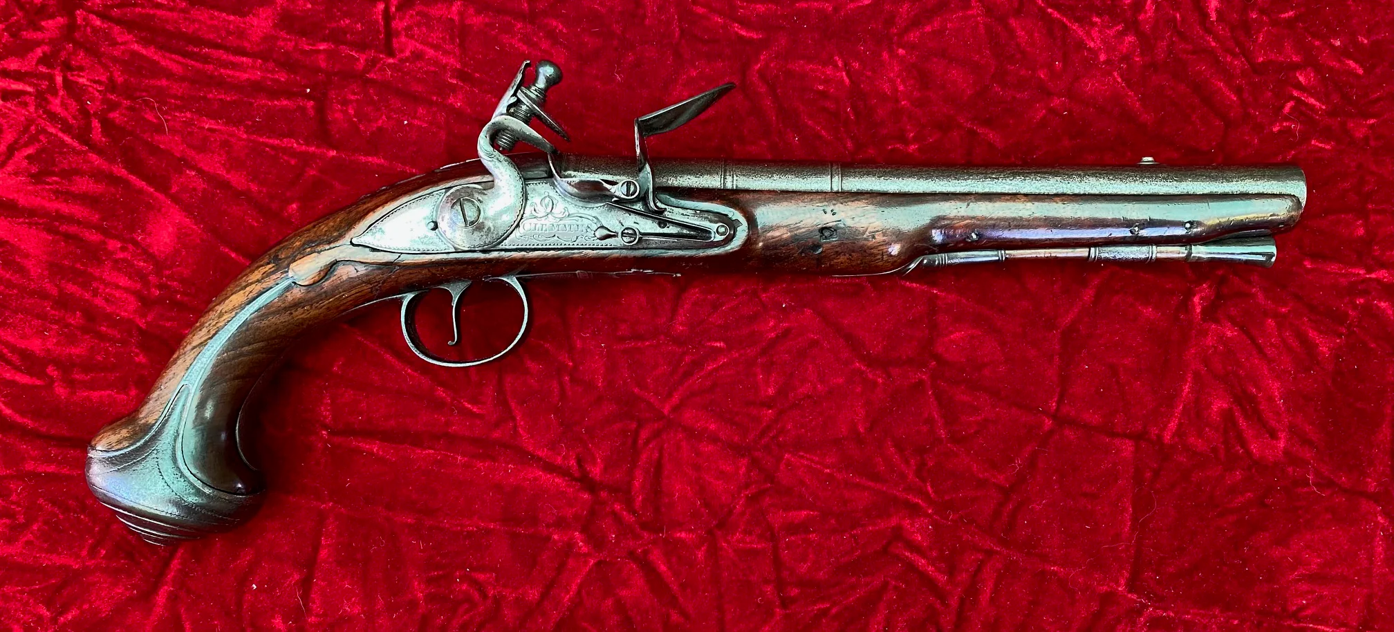 A Wonderful PAIR of English Flintlock Pistols of the American Revolutionary War Period by CLEMMES & BARBAR - Image 4