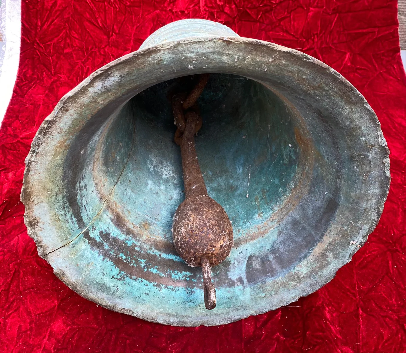 A Very Interesting & RARE Large Antique 17th-18th Century European Bronze Bell - Image 13