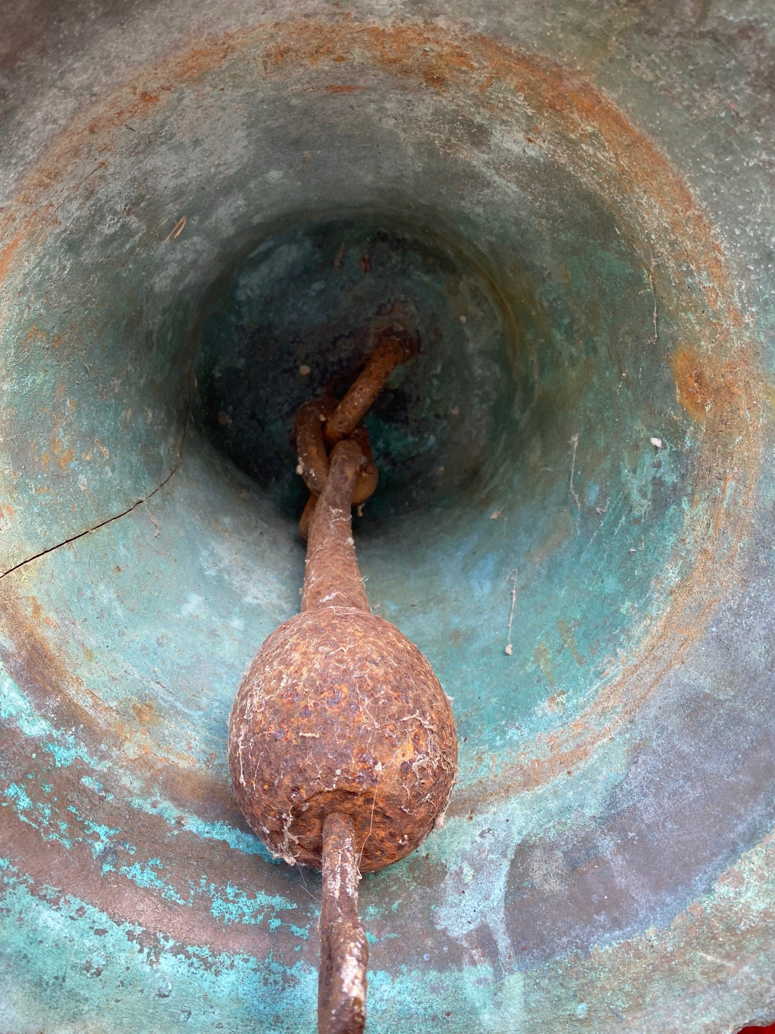 A Very Interesting & RARE Large Antique 17th-18th Century European Bronze Bell - Image 14