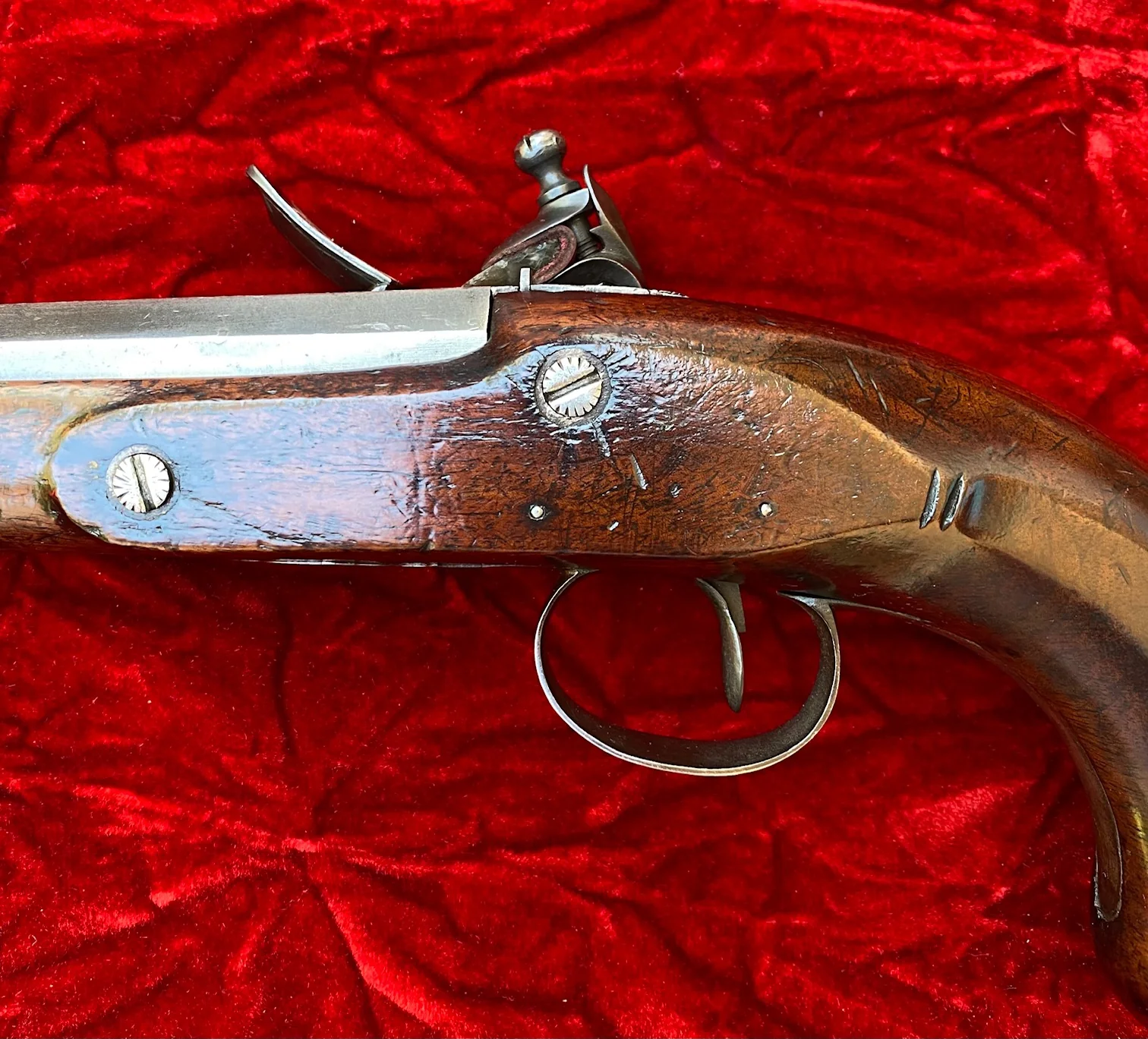 A Good English Flintlock Officer's or Gentleman's Flintlock Traveling or Dueling Pistol by BASS - Image 10