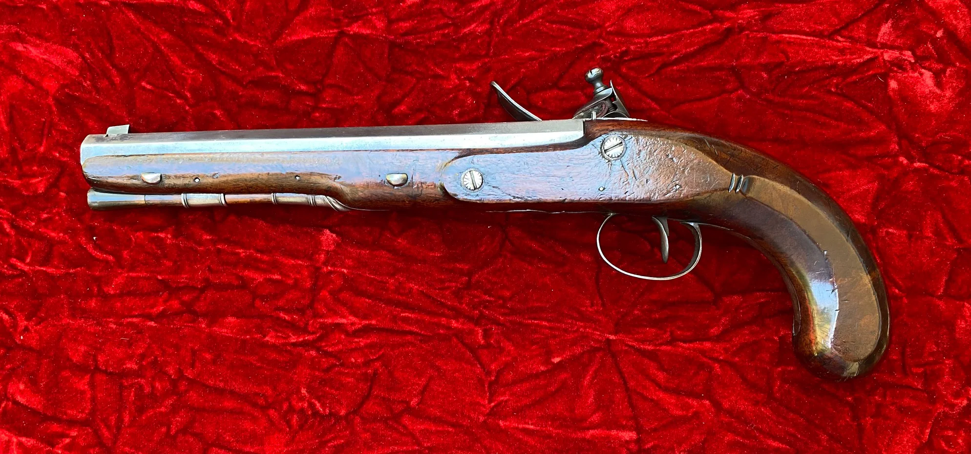 A Good English Flintlock Officer's or Gentleman's Flintlock Traveling or Dueling Pistol by BASS - Image 7