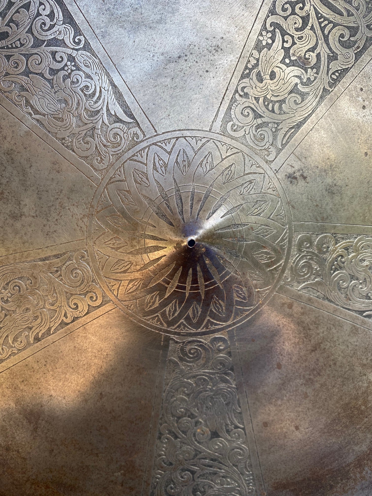 A Beautiful Antique European Victorian Period Etched Steel TARGET/Shield in the style of the 16th Century, made circa. 19th-Early 20th Century - Image 3