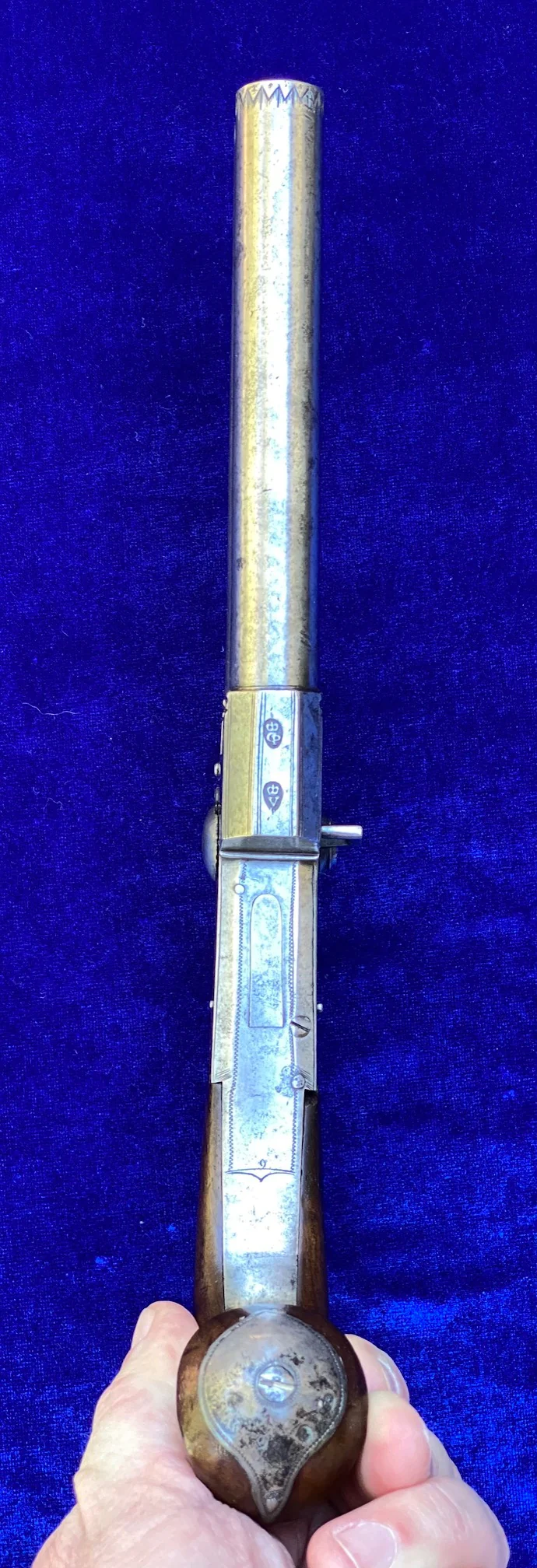 A Fantastic Cased Pair of English Silver Mounted Over & Under Double Barrel Tap-Action Box-Lock Flintlock Pistols by NICHOLSON, LONDON - Image 17