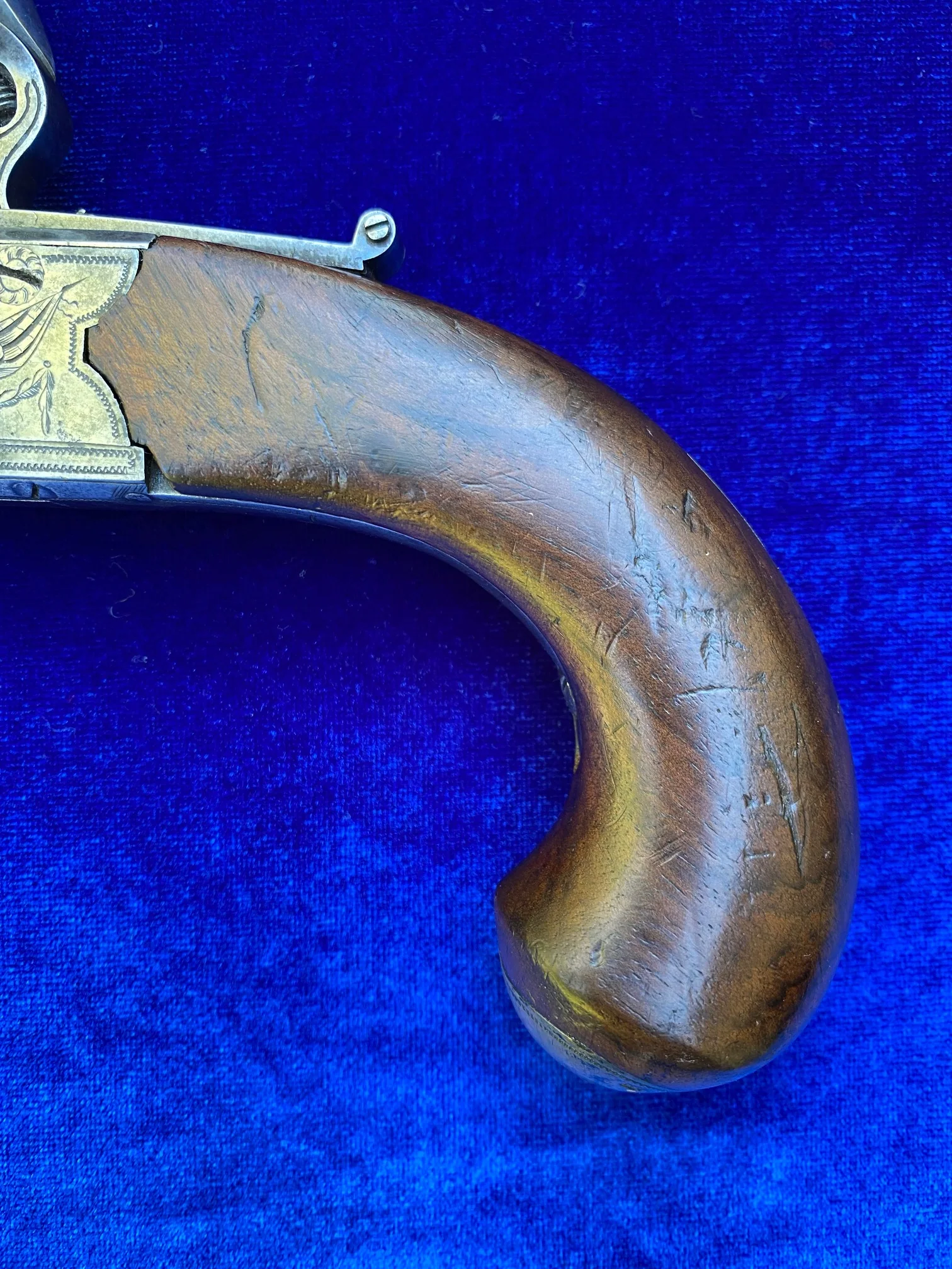 A Fantastic Cased Pair of English Silver Mounted Over & Under Double Barrel Tap-Action Box-Lock Flintlock Pistols by NICHOLSON, LONDON - Image 9