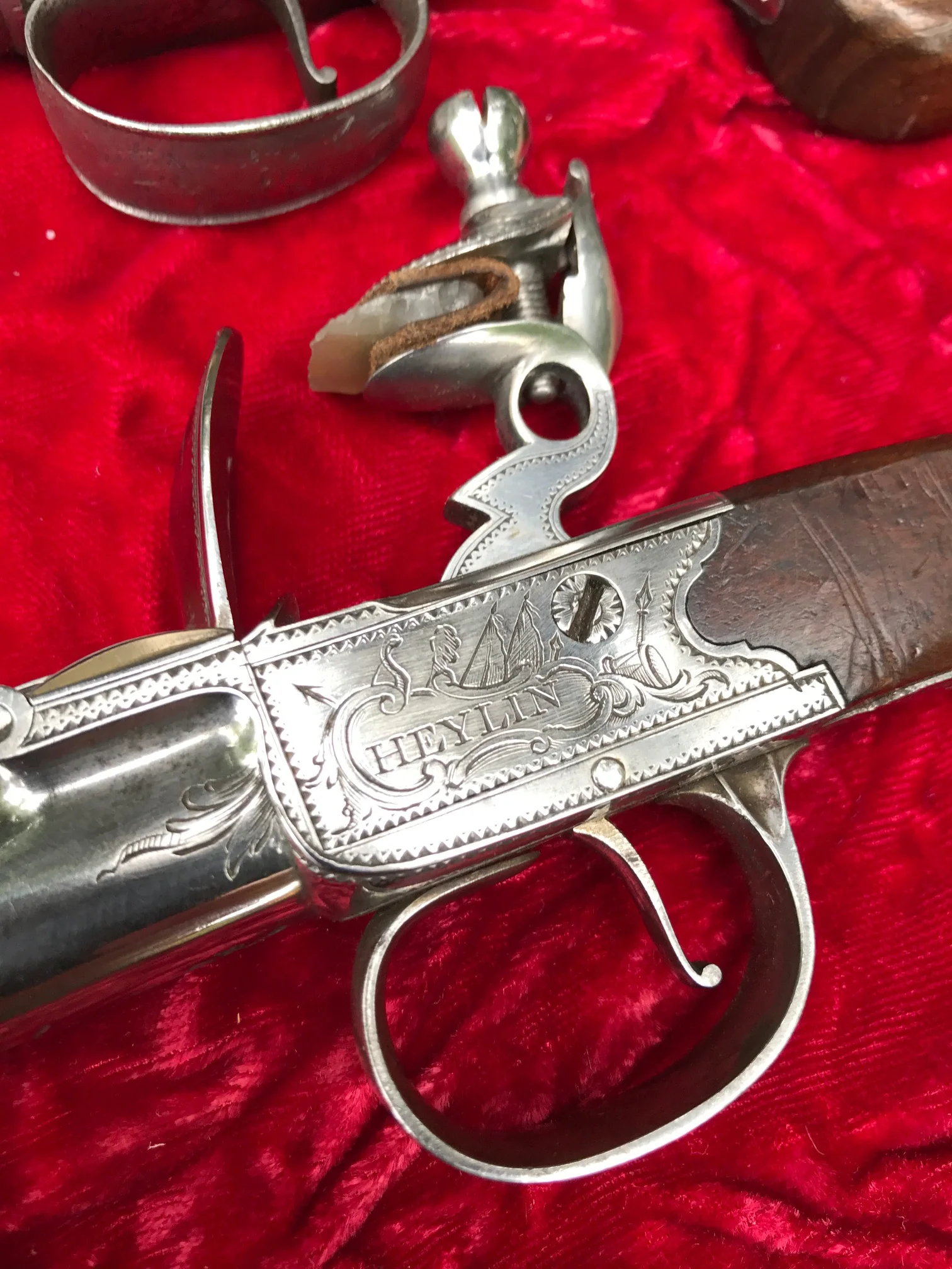 Wonderful Cased Pair of English Flintlock Box-Lock Pistol by HEYLIN, LONDON - Image 13