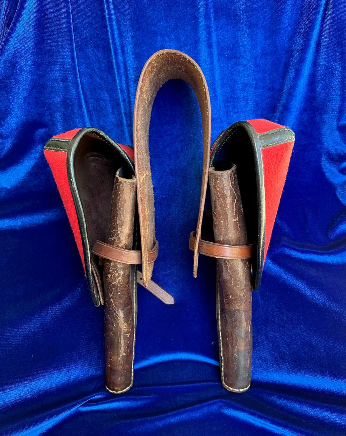 A Fine Restored Pair of Saddle Bucket Holsters for the Flintlock or Percussion Pistol. - Image 2