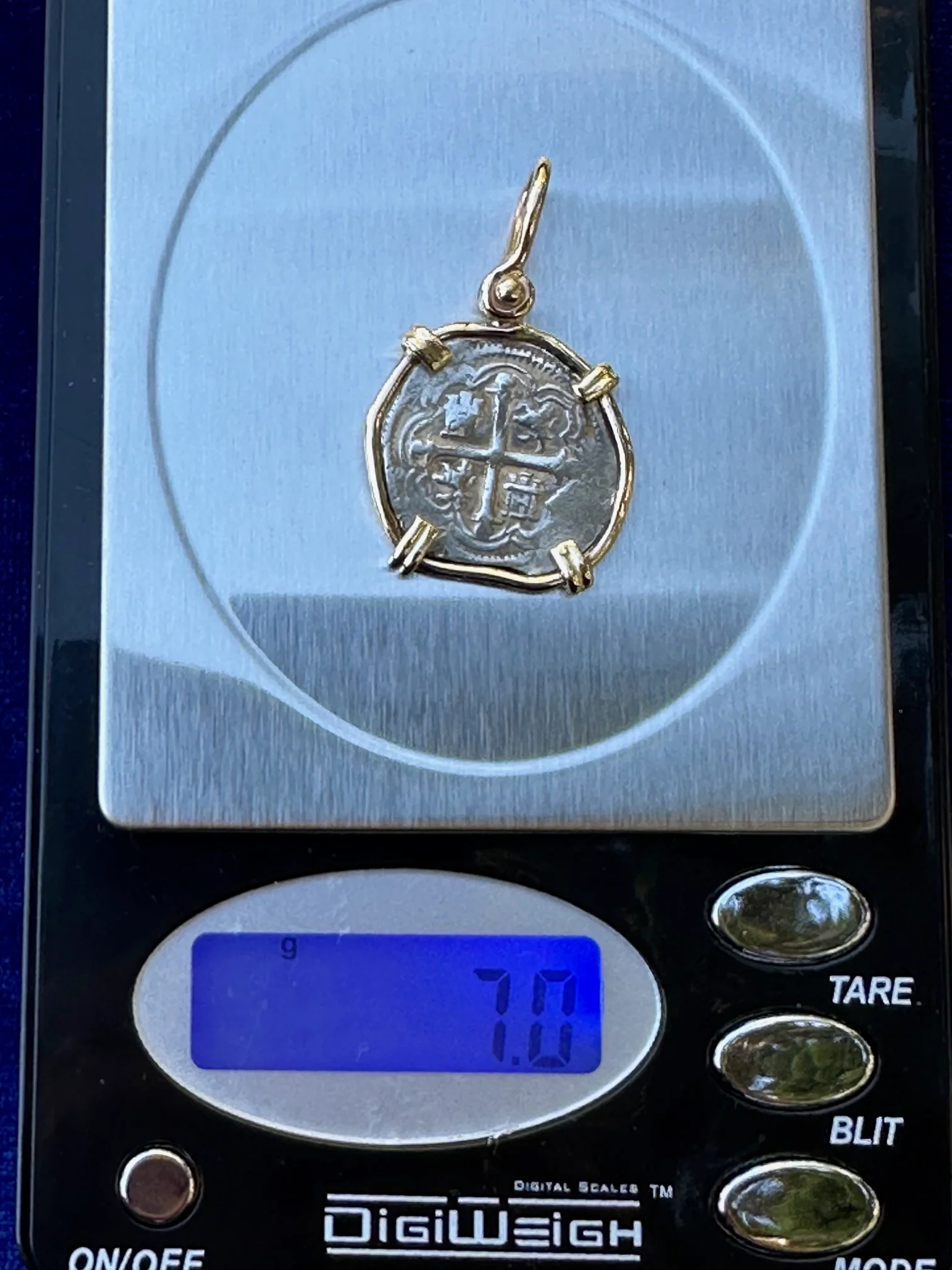 PIRATE TREASURE !!! Silver 1 Real COB set in an 14k. Gold Bezel - Image 10