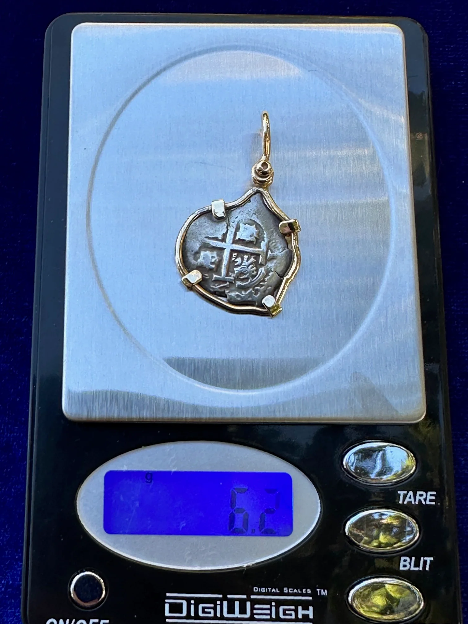 PIRATE TREASURE !!! Silver 1 Real COB set in an 14k. Gold Bezel - Image 10