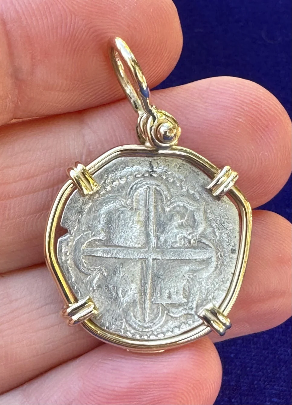 PIRATE TREASURE !!! Silver 1 Real COB set in an 14k. Gold Bezel - Image 7