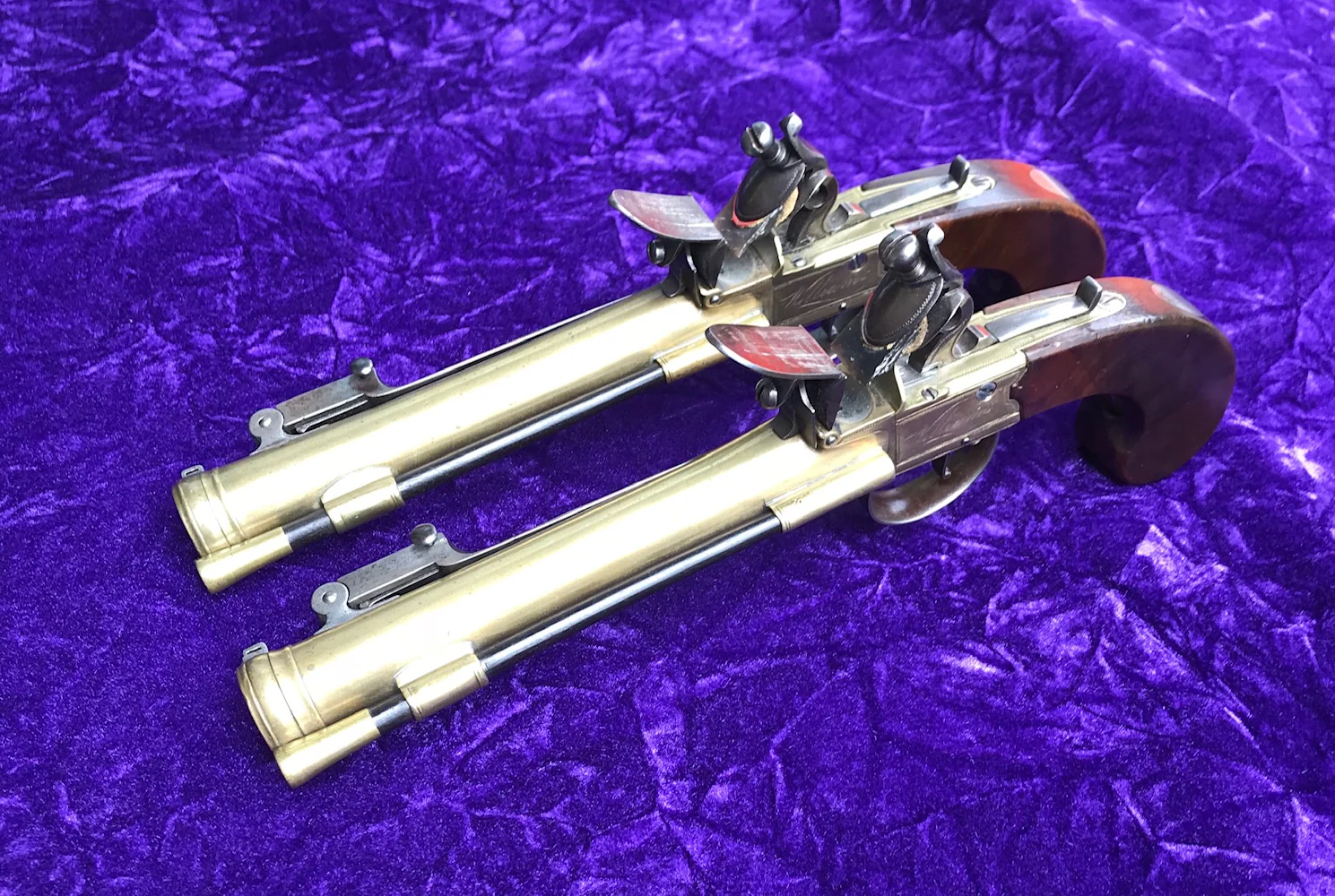 A Fantastic Cased Pair of English Flintlock Box-lock Blunderbuss Pistols by Williams, London - Image 23