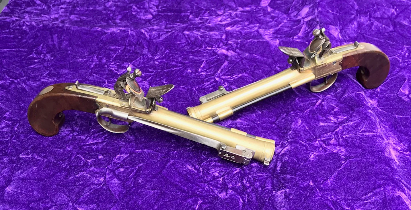 A Fantastic Cased Pair of English Flintlock Box-lock Blunderbuss Pistols by Williams, London - Image 24