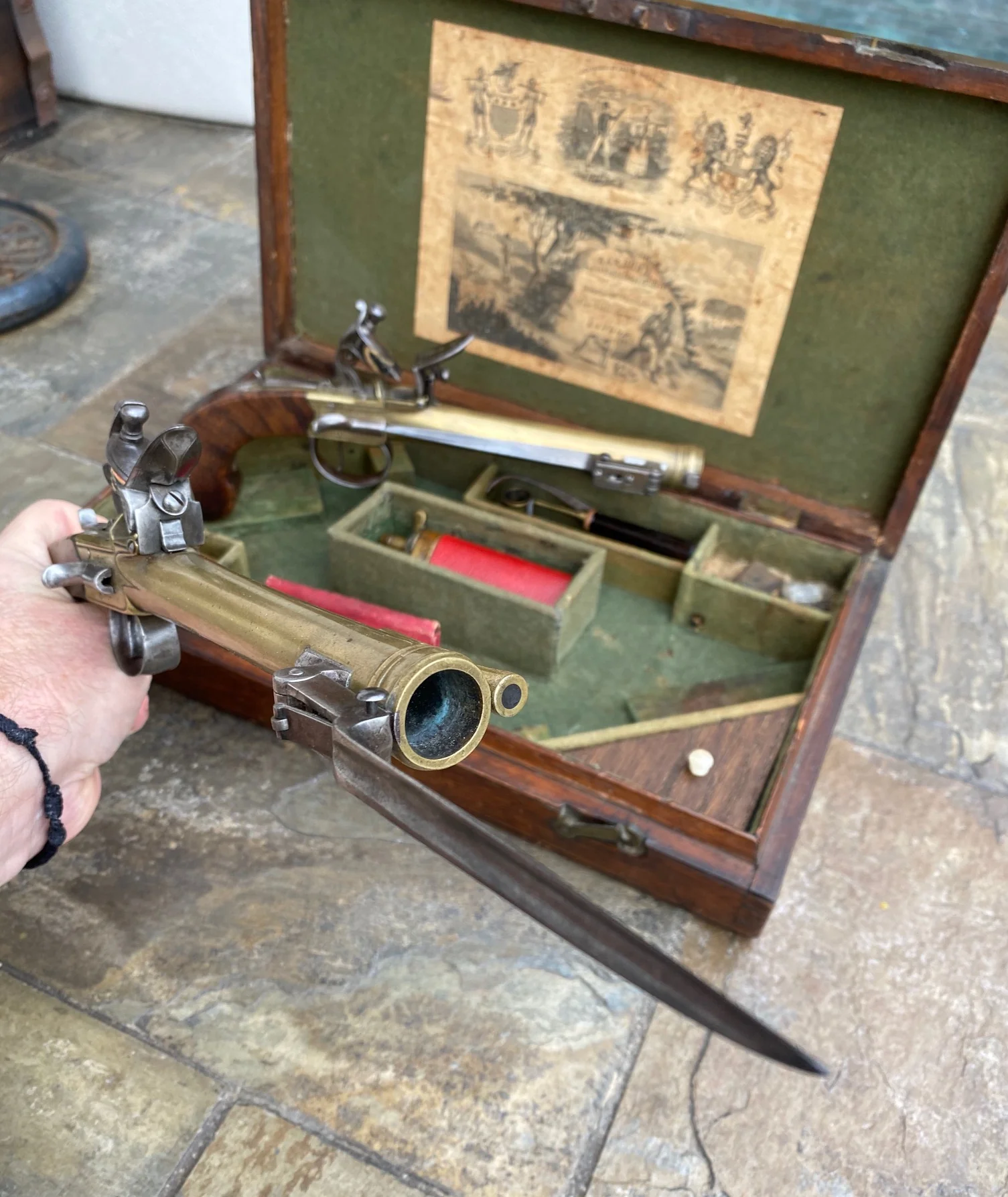 A Fantastic Cased Pair of English Flintlock Box-lock Blunderbuss Pistols by Williams, London - Image 8