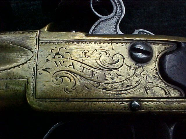English Box-lock Flint Pistol w/Silver Butt Cap by; WATERS, LONDON - Image 3