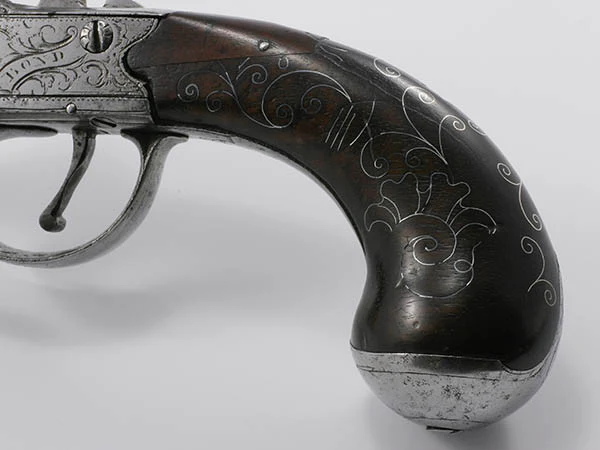 English Boxlock Flint Pistol w/Silver Inlay, BOND, LONDON, #332 Firearms - Image 4