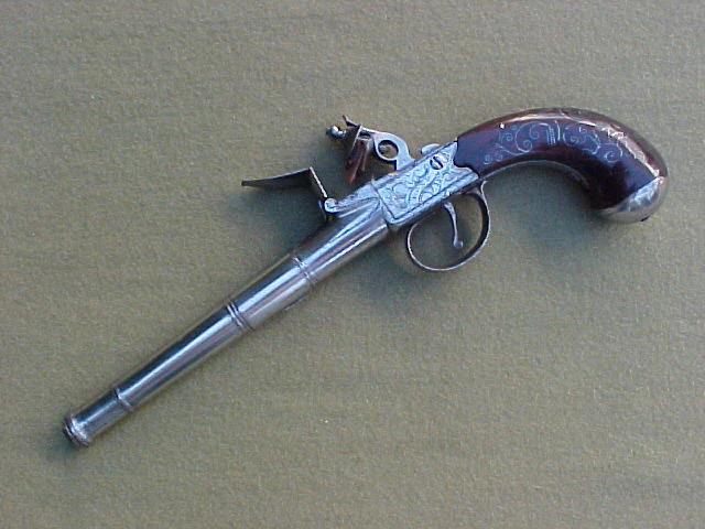 English Boxlock Flint Pistol w/Silver Inlay, BOND, LONDON, #332 Firearms - Image 6